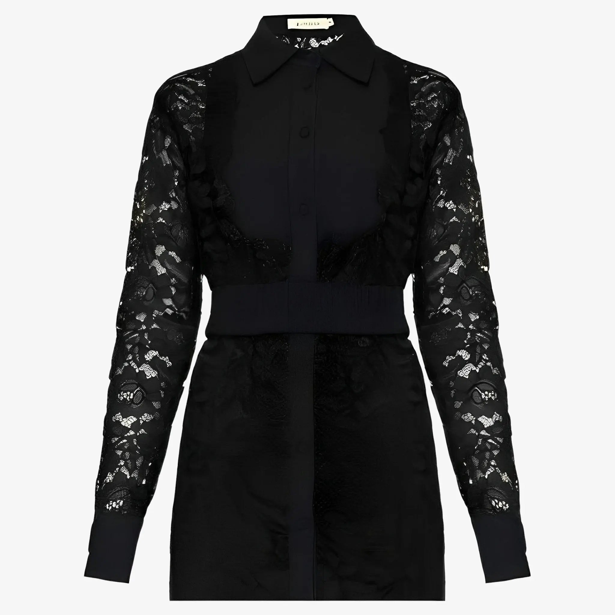 SATIN | Brazilian Luxury Fashion LETHICIA BRONSTEIN LETHICIA BRONSTEIN Chemise Ada Lace and Crepe Black