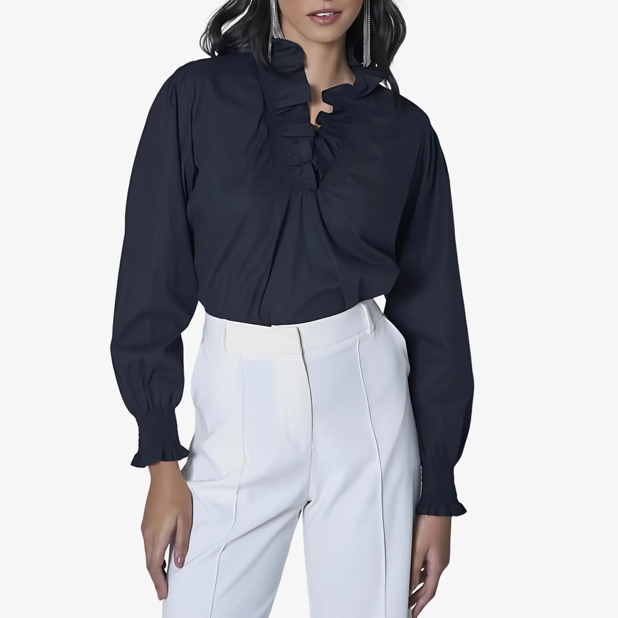 SATIN | Brazilian Luxury Fashion LETHICIA BRONSTEIN LETHICIA BRONSTEIN Amy Tricoline and Lace Shirt in Black