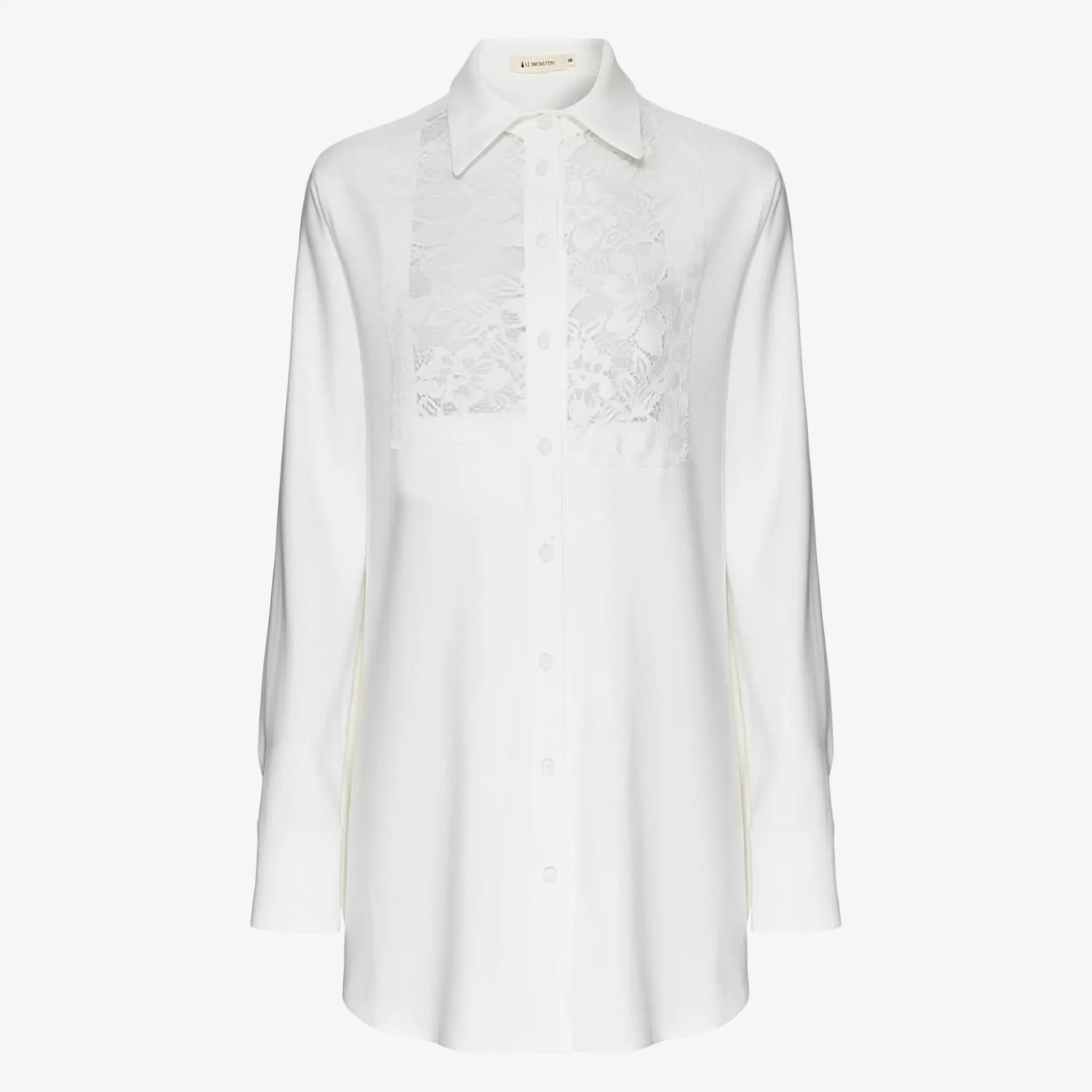 SATIN | Brazilian Luxury Fashion LETHICIA BRONSTEIN LETHICIA BRONSTEIN Long Shirt Aida Crepe and Lace Off White