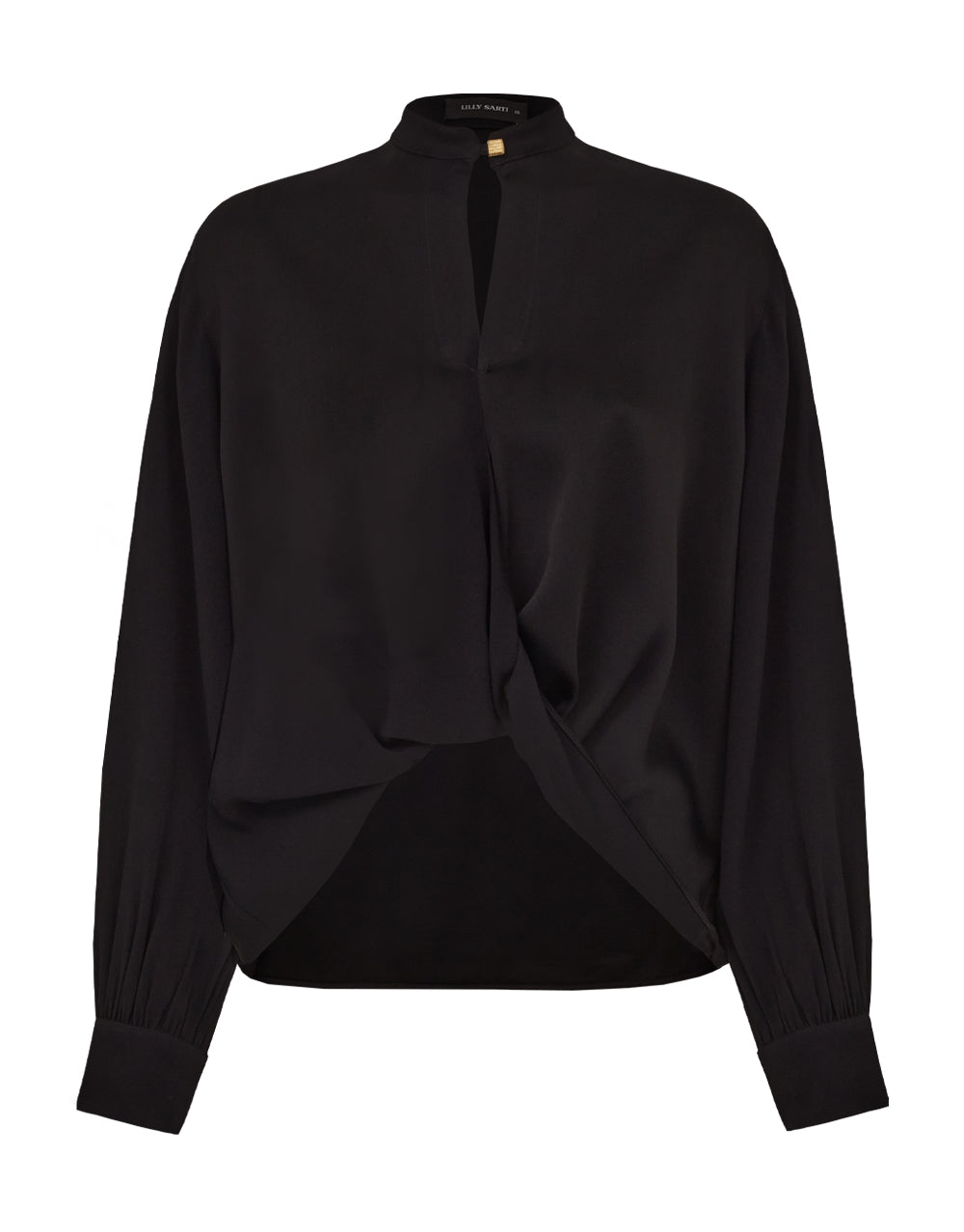 LILLY SARTI Twisted Hem Crepe Blouse