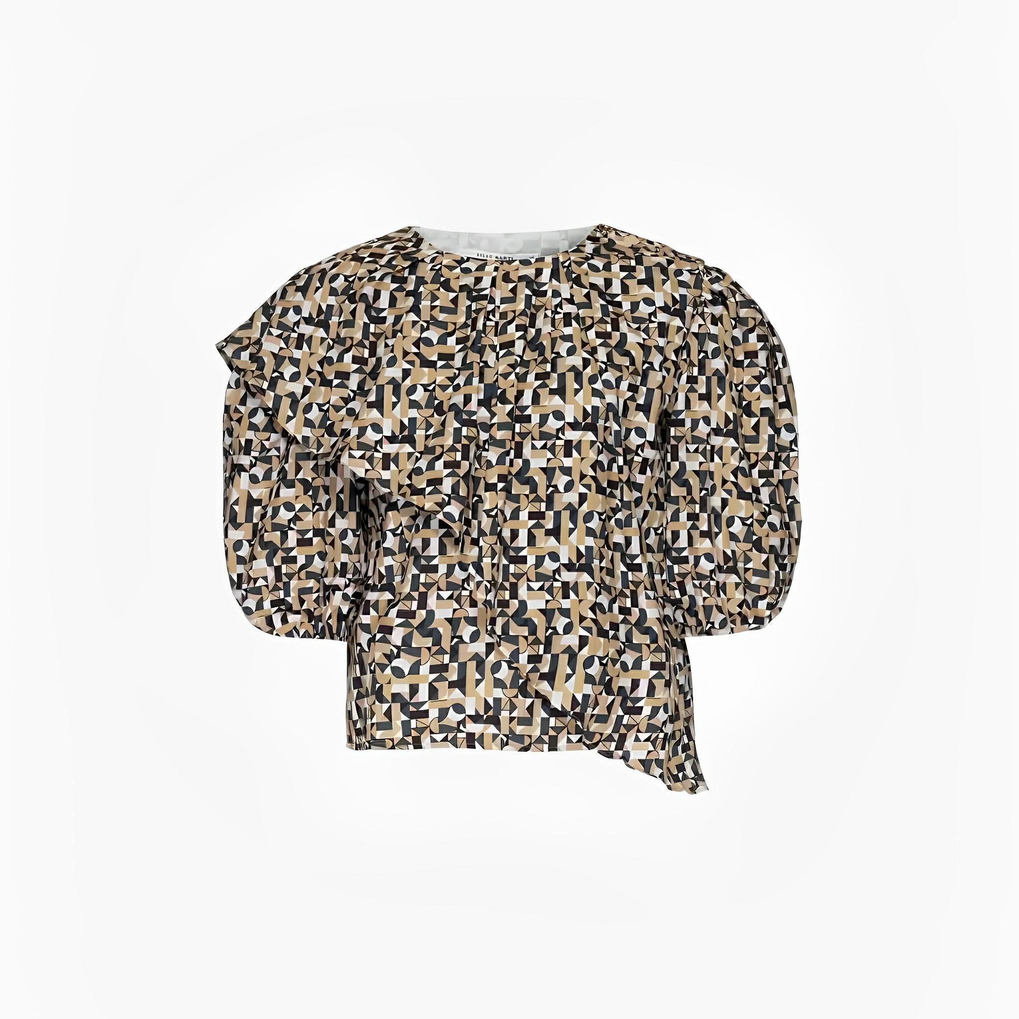 SATIN | Brazilian Luxury Fashion LILLY SARTI LILLY SARTI Cubism Tricoline Blouse Black