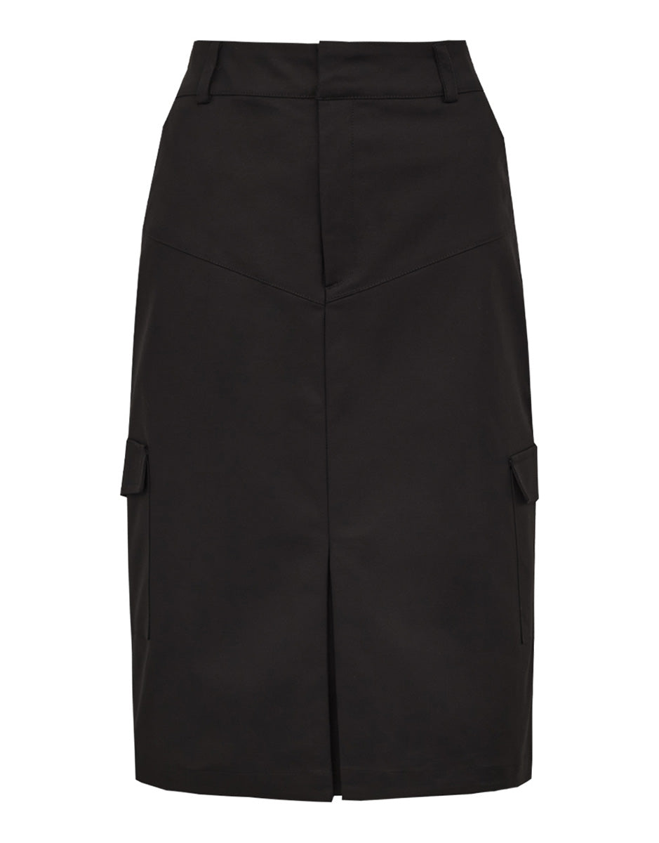 LILLY SARTI Gabardine Midi Skirt