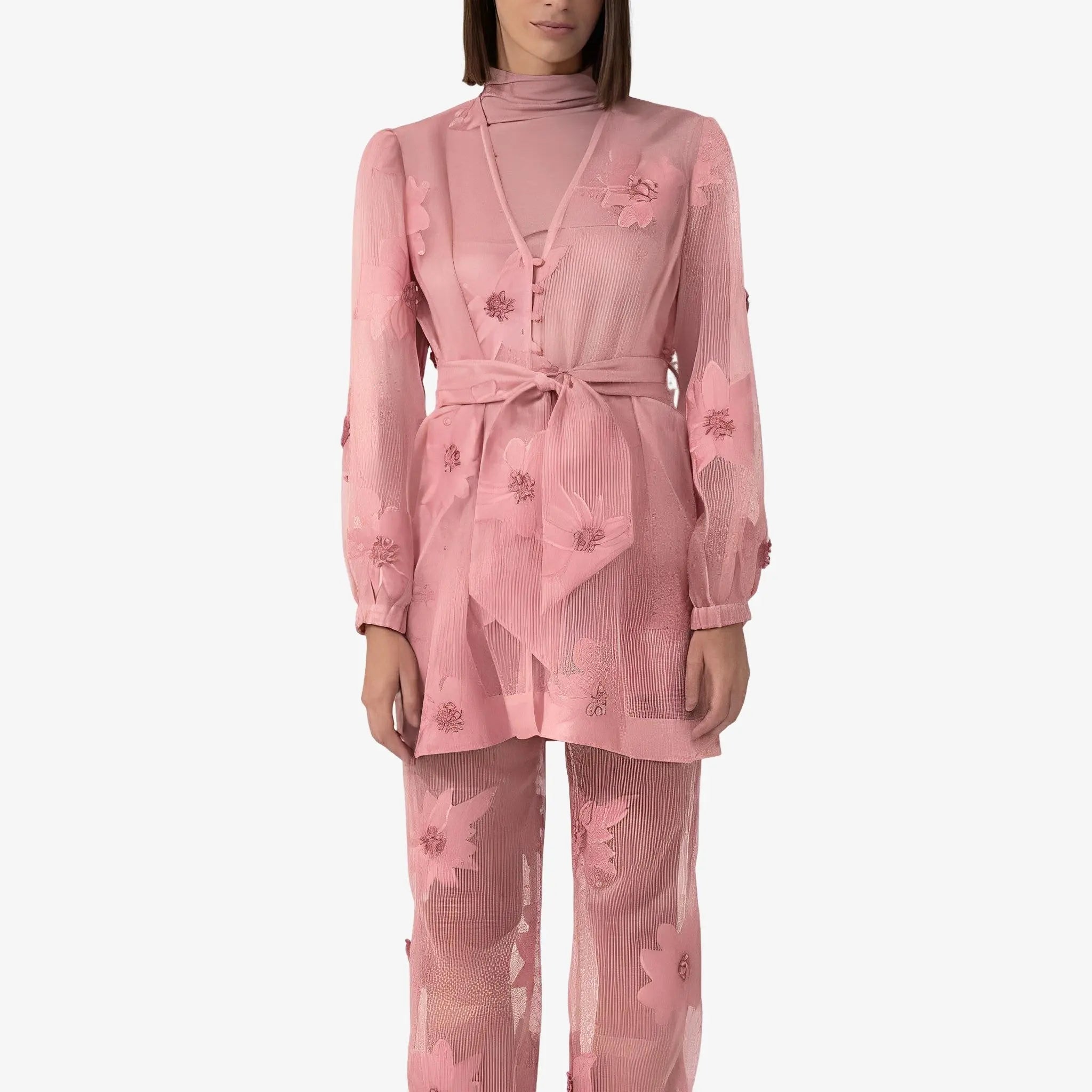 SATIN | Brazilian Luxury Fashion MIXED MIXED Lauren Pants In Pink Color