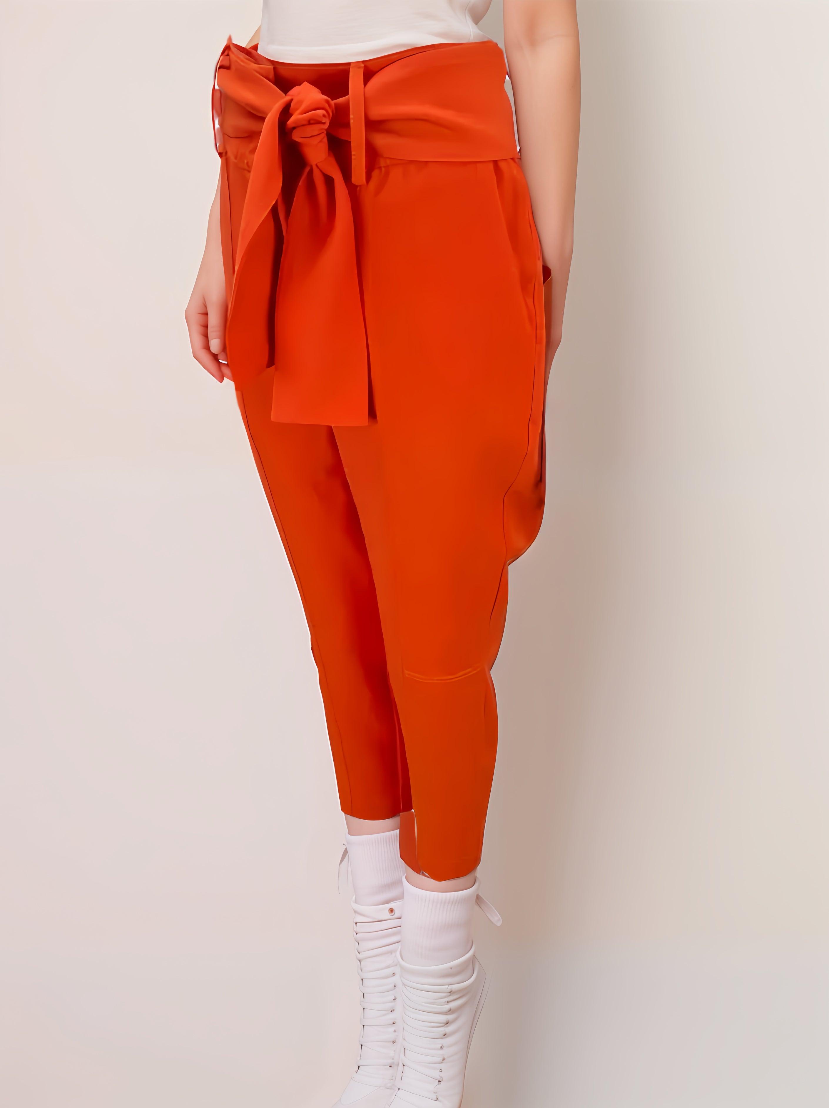 MIXED Eleonora Pants In Orange Color - SATIN | Brazilian Luxury Fashion