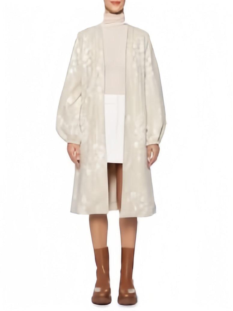 MIXED Floral Paz Coat in Beige Color - SATIN | Brazilian Luxury Fashion