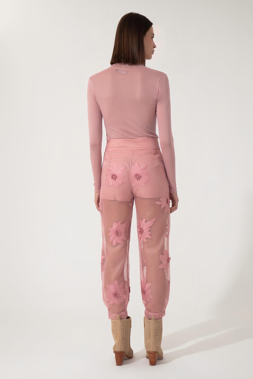 MIXED Lauren Pants In Pink Color - SATIN | Brazilian Luxury Fashion