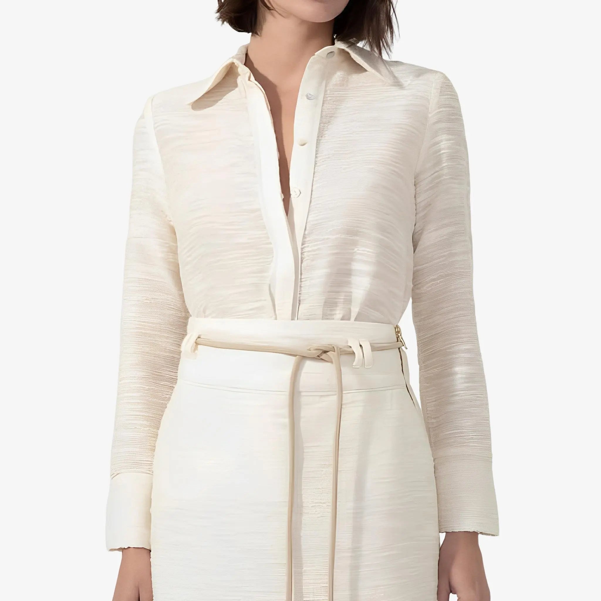 SATIN | Brazilian Luxury Fashion MIXED MIXED Aveia Shirt In Off-White Color