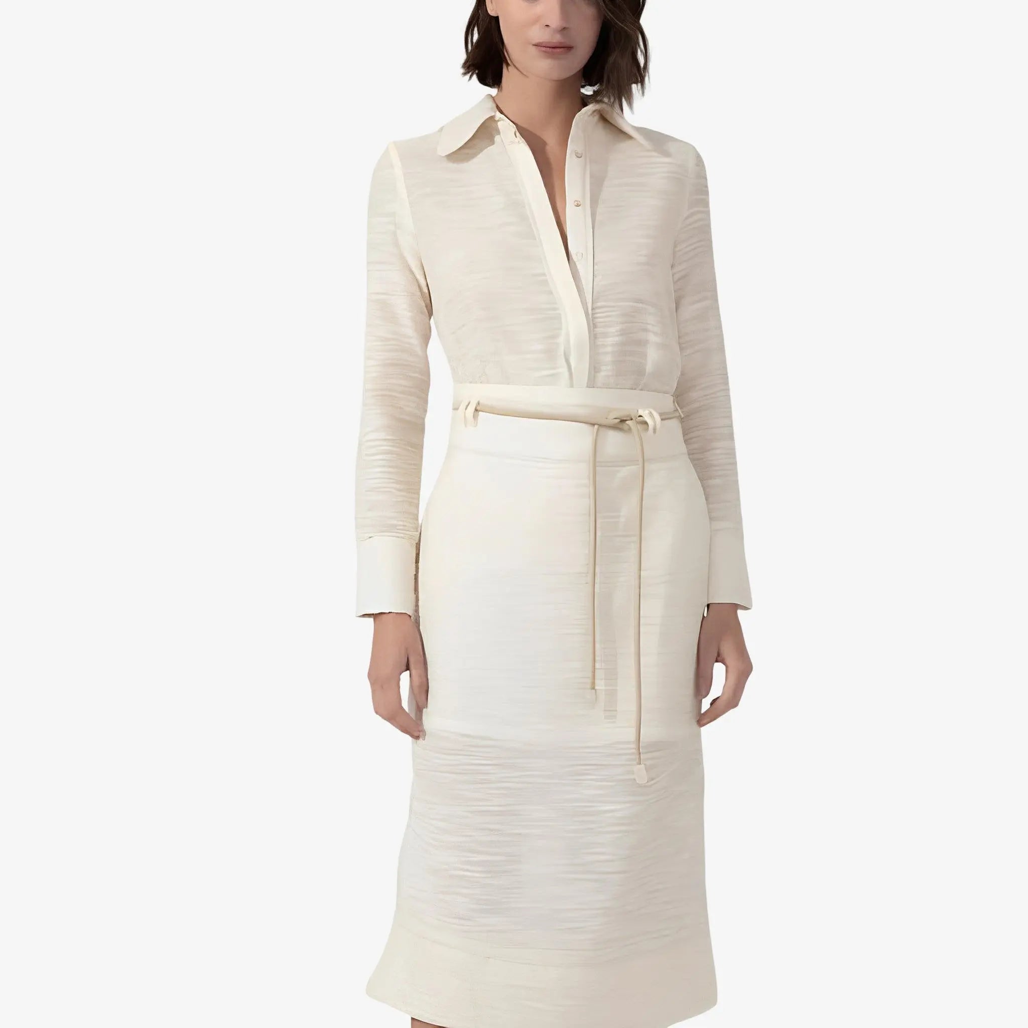 SATIN | Brazilian Luxury Fashion MIXED MIXED Aveia Shirt In Off-White Color