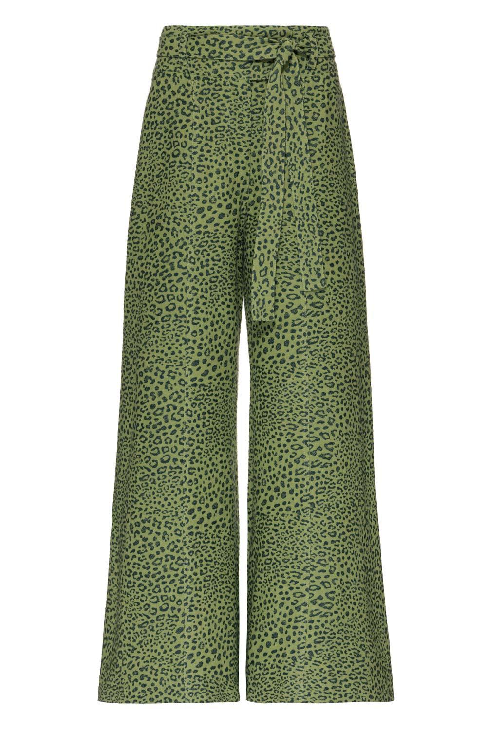 MIXED Green Jaguar Pants In Jaguar Color - SATIN | Brazilian Luxury Fashion