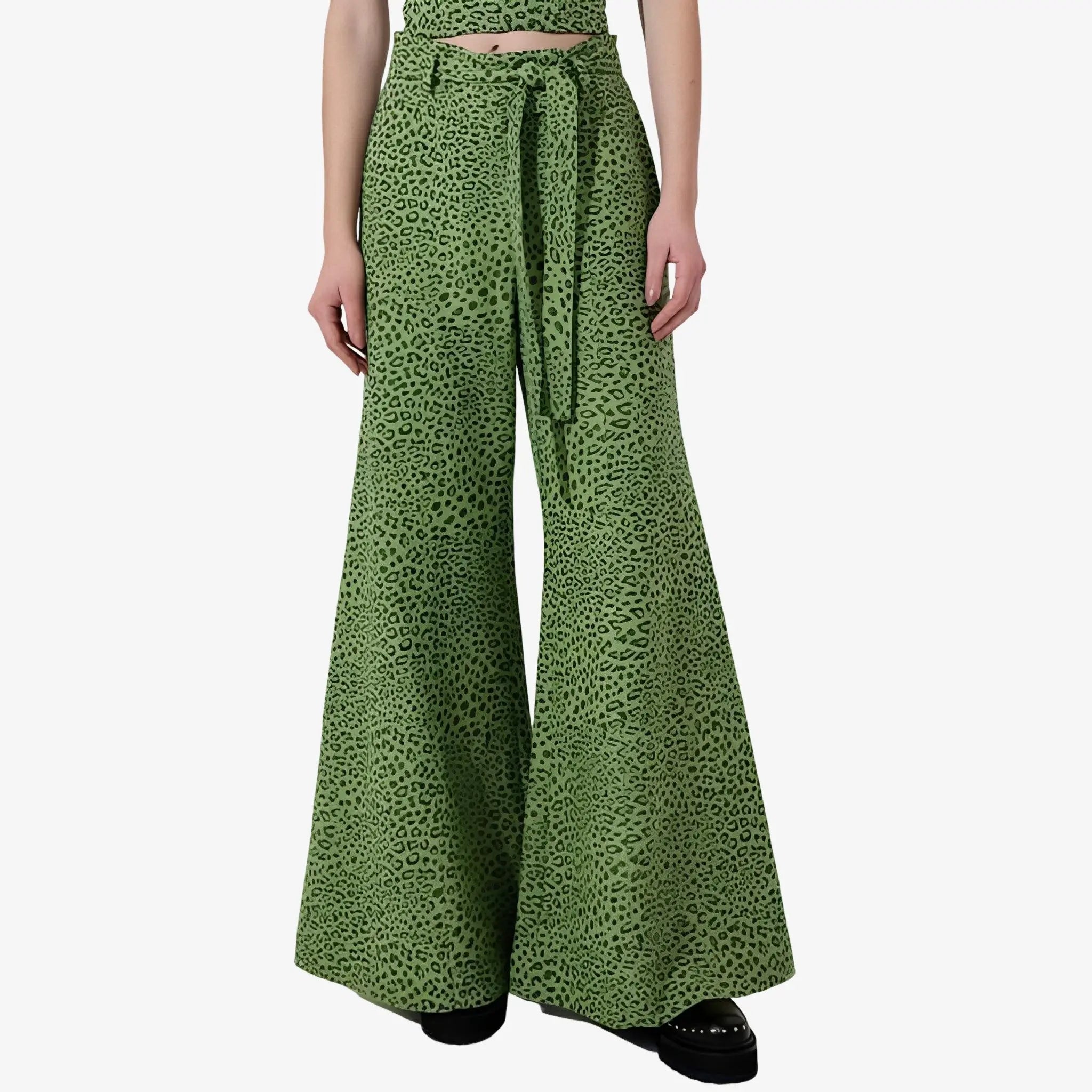 SATIN | Brazilian Luxury Fashion MIXED MIXED Green Jaguar Pants In Jaguar Color