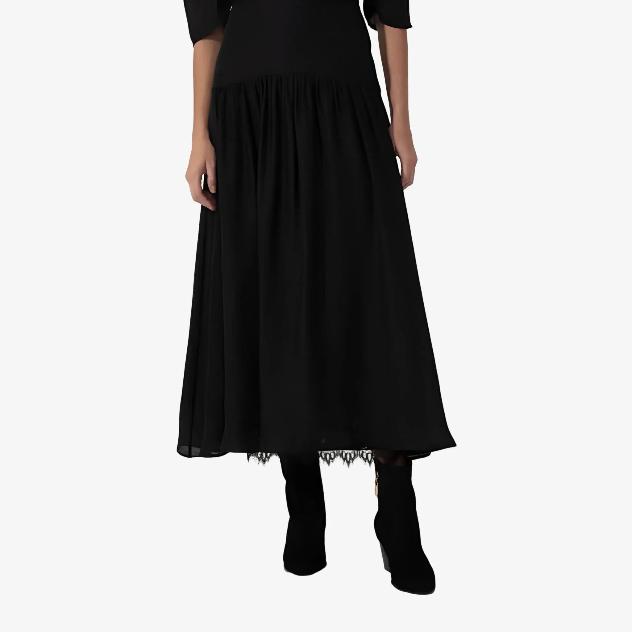 SATIN | Brazilian Luxury Fashion MIXED MIXED Carmen Skirt In Black Color
