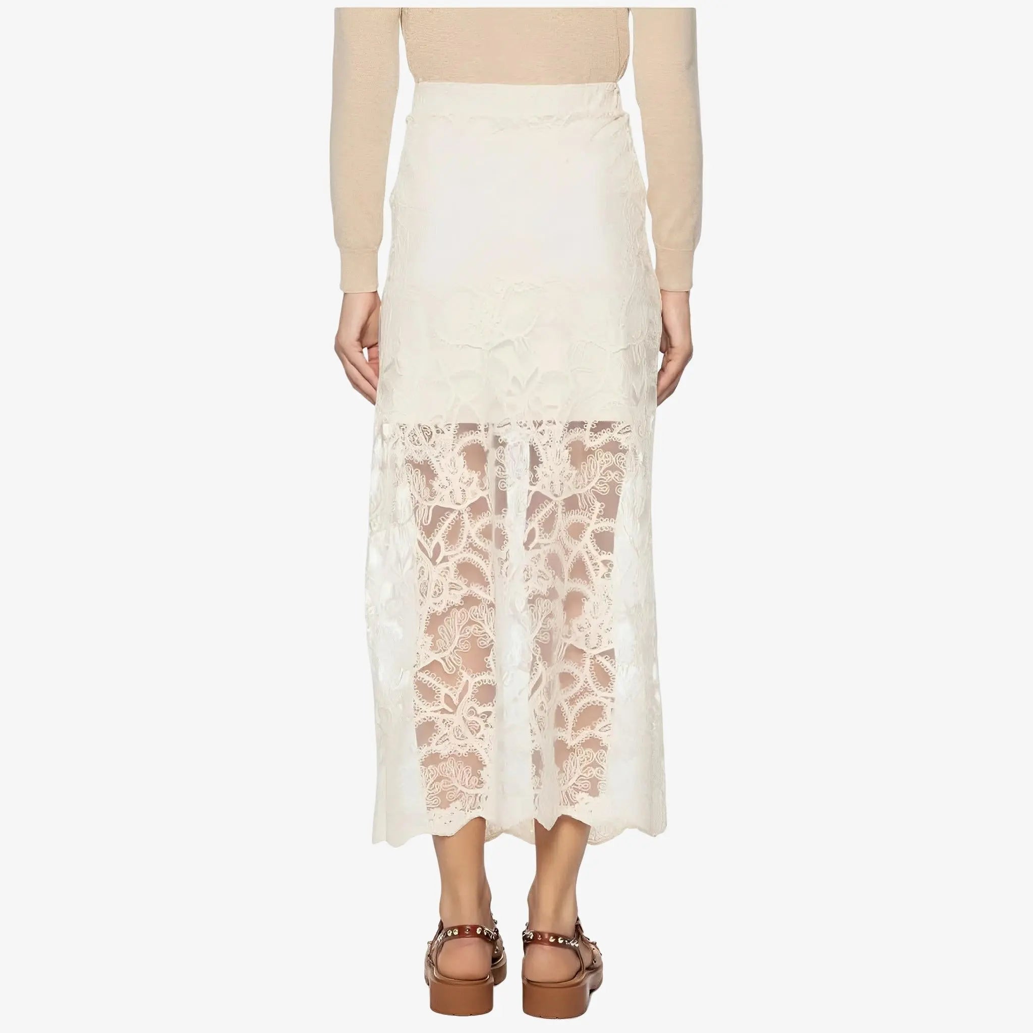 SATIN | Brazilian Luxury Fashion MIXED MIXED Tule Sofia Skirt In Off-White Color