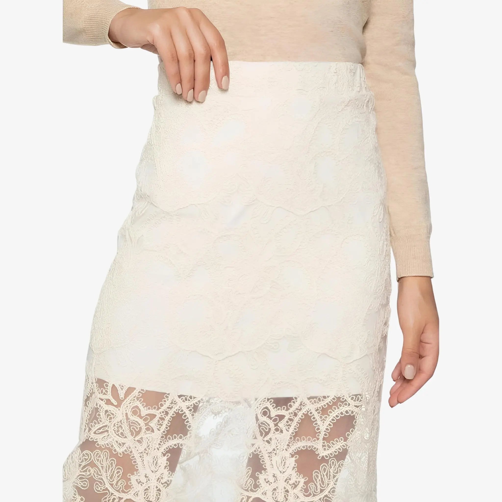 SATIN | Brazilian Luxury Fashion MIXED MIXED Tule Sofia Skirt In Off-White Color