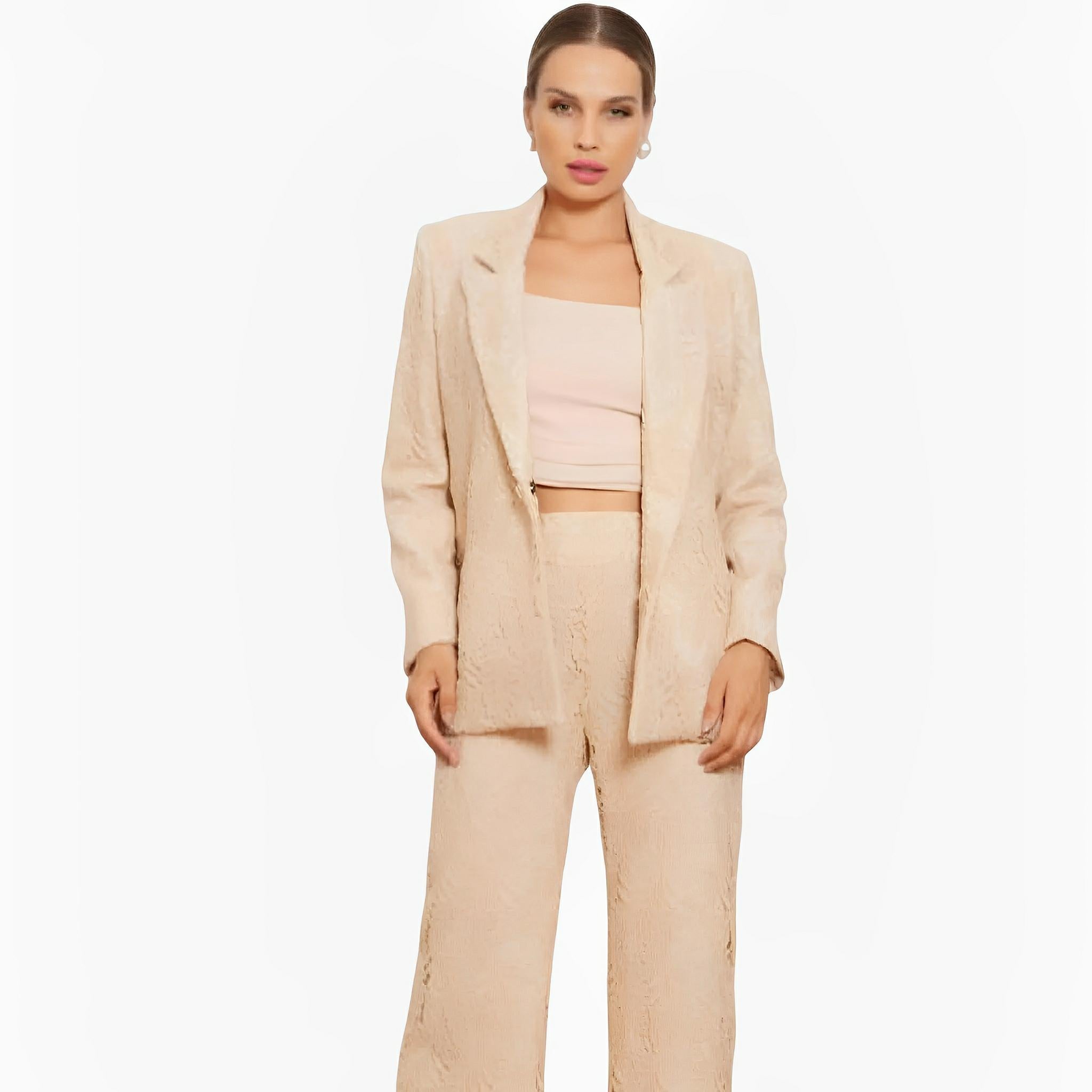 SATIN | Brazilian Luxury Fashion TON AGE TONAGE Off-White Tailored Sand Pants