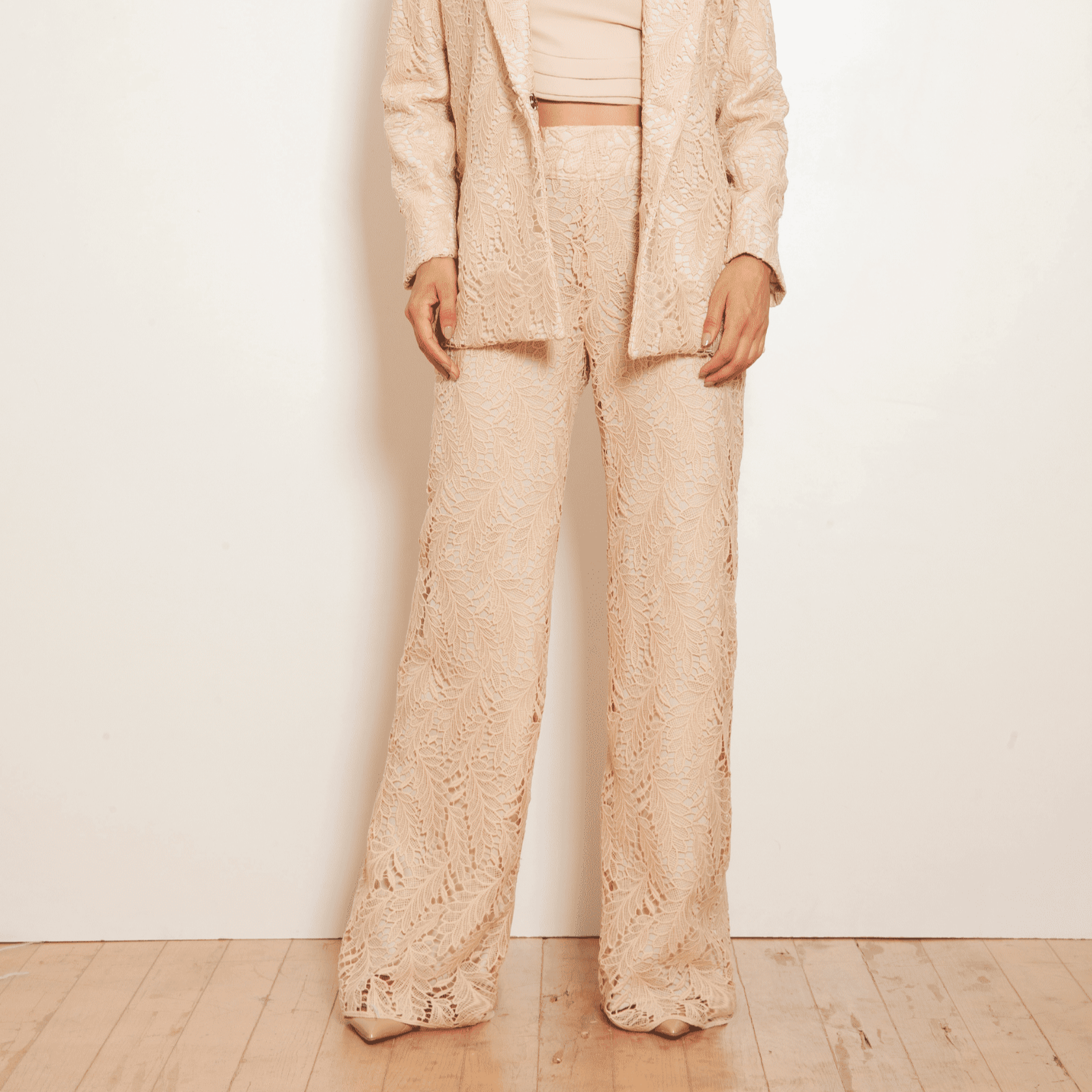 SATIN | Brazilian Luxury Fashion TON AGE TONAGE Off-White Tailored Sand Pants