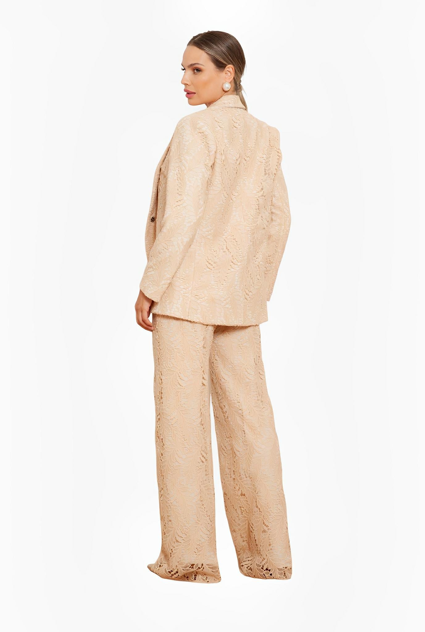 SATIN | Brazilian Luxury Fashion TON AGE TONAGE Off-White Tailored Sand Pants