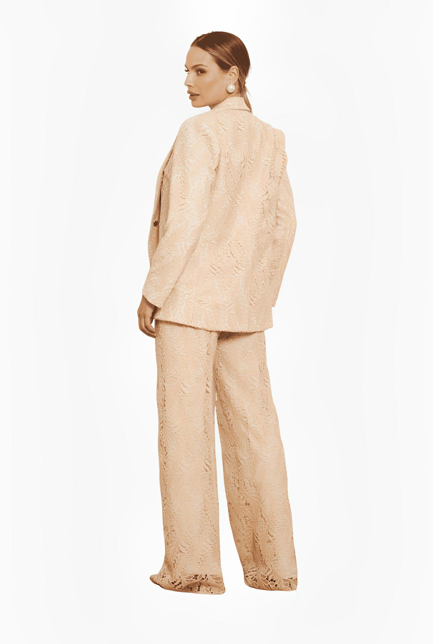 SATIN | Brazilian Luxury Fashion TON AGE TONAGE Off-White Tailored Sand Pants