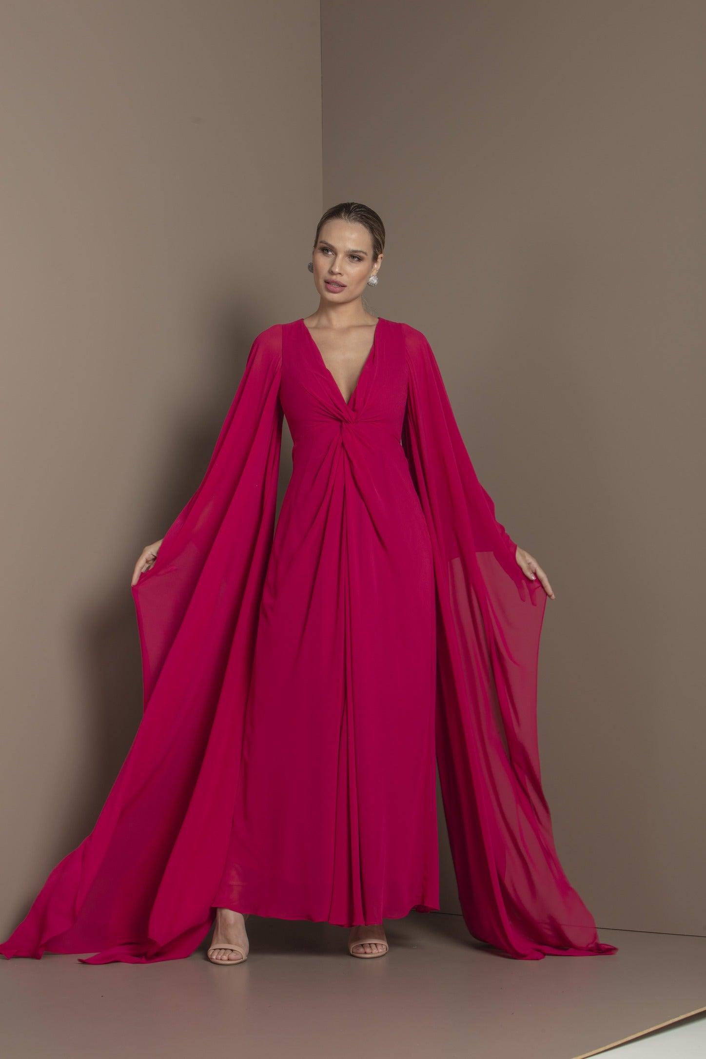 TONAGE Dark Pink GGT Sheer Dress - SATIN | Brazilian Luxury Fashion