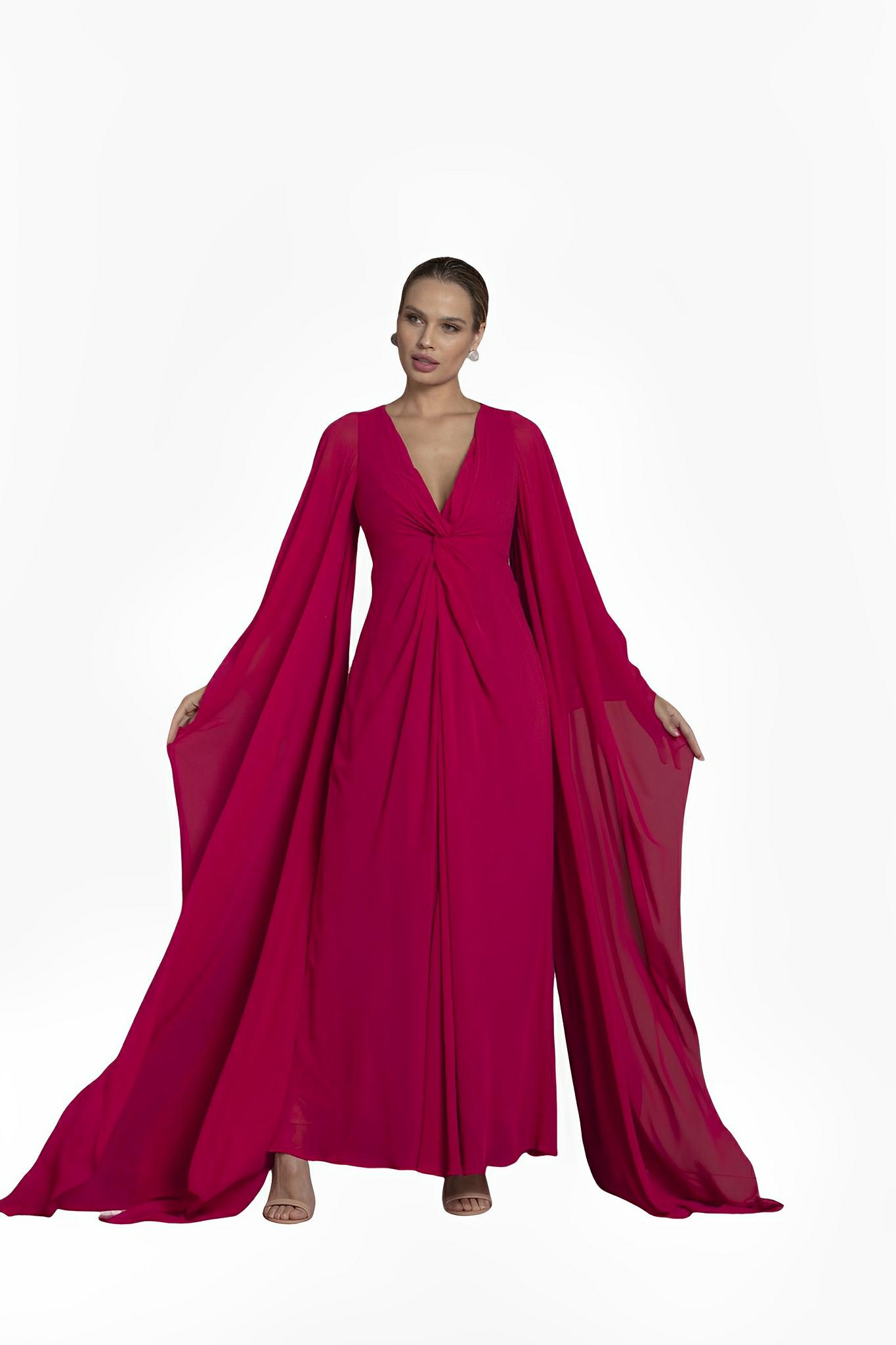 SATIN | Brazilian Luxury Fashion TON AGE TONAGE Dark Pink Georgette Dress