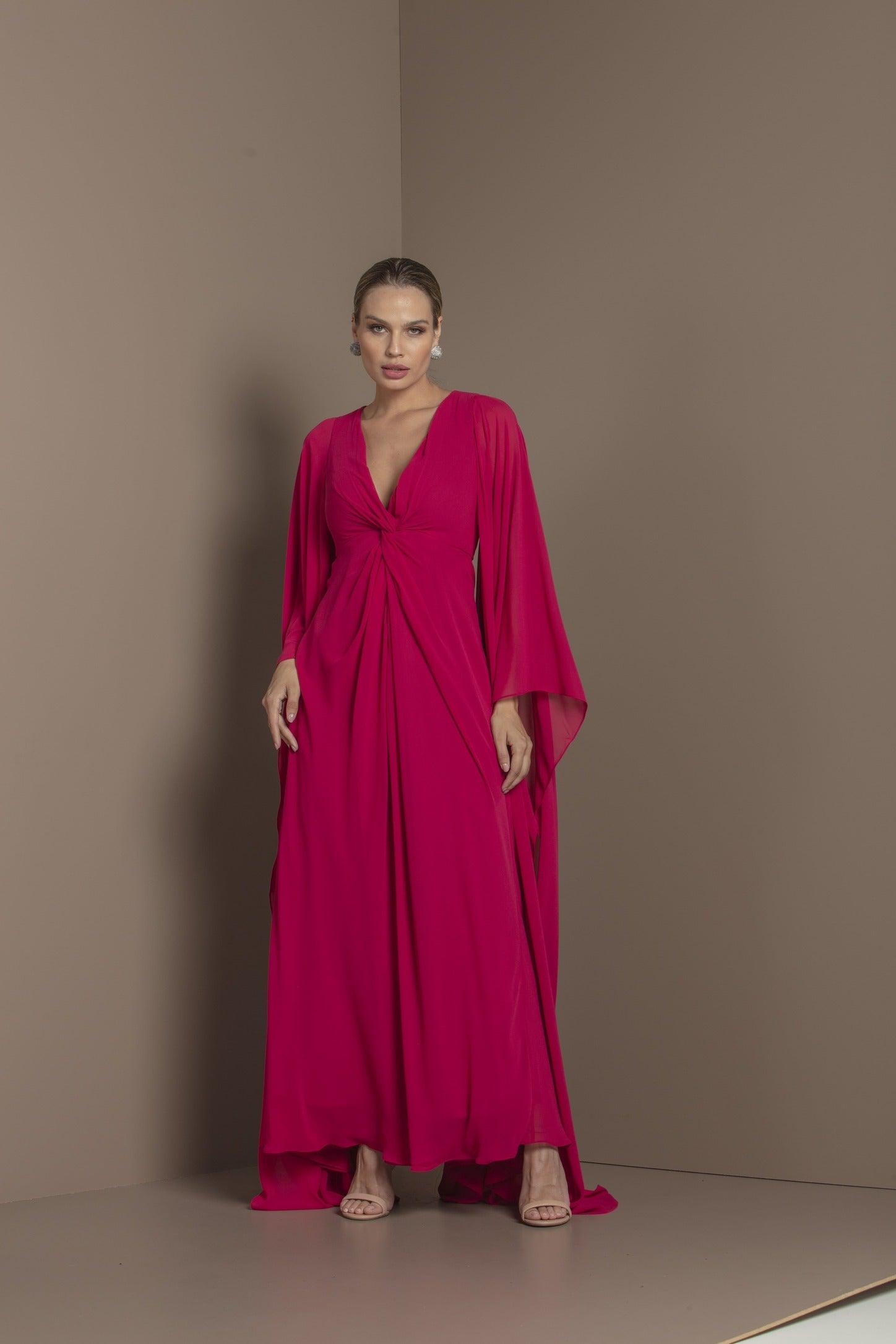 TONAGE Dark Pink GGT Sheer Dress - SATIN | Brazilian Luxury Fashion