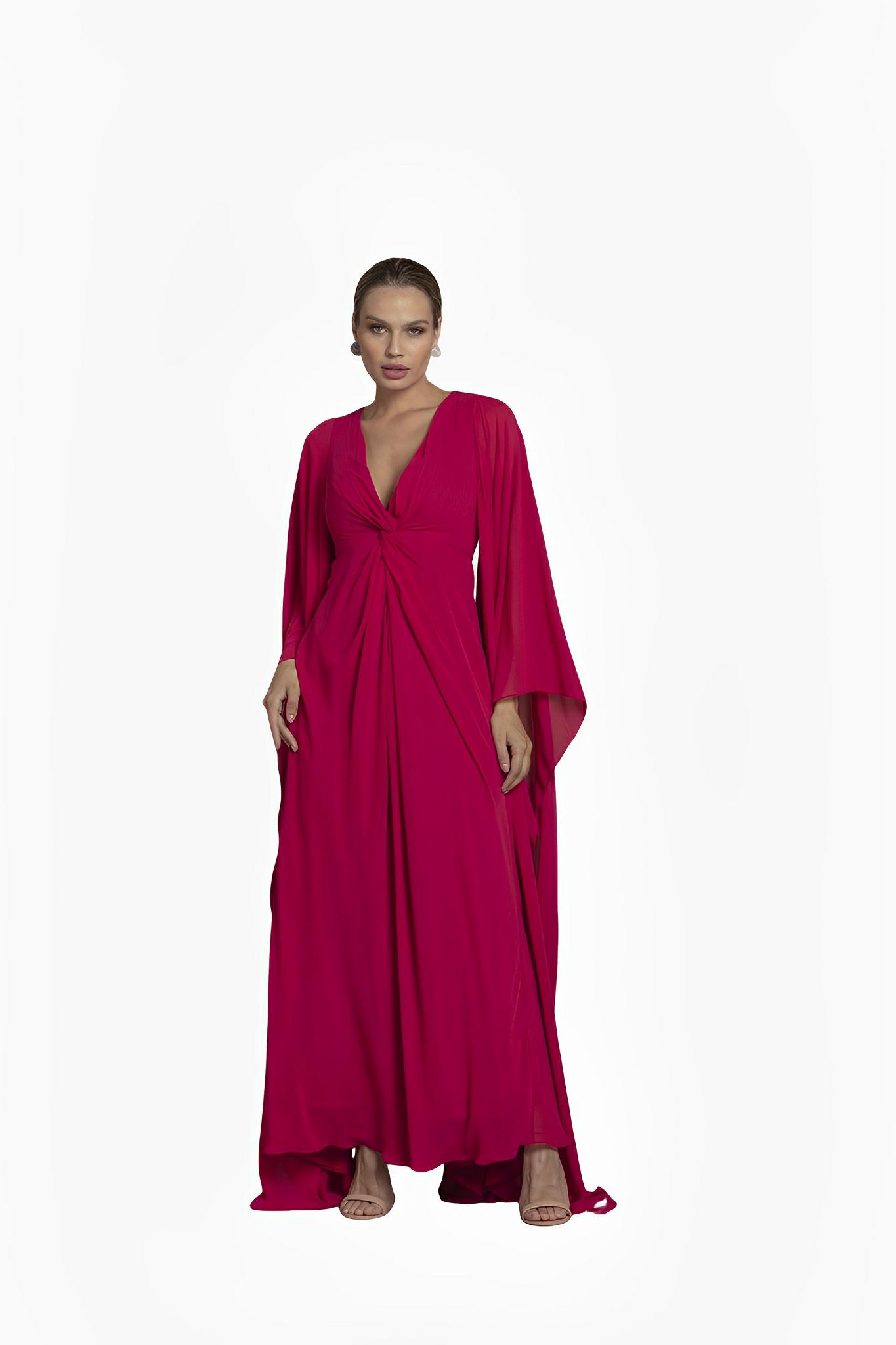 SATIN | Brazilian Luxury Fashion TON AGE TONAGE Dark Pink Georgette Dress