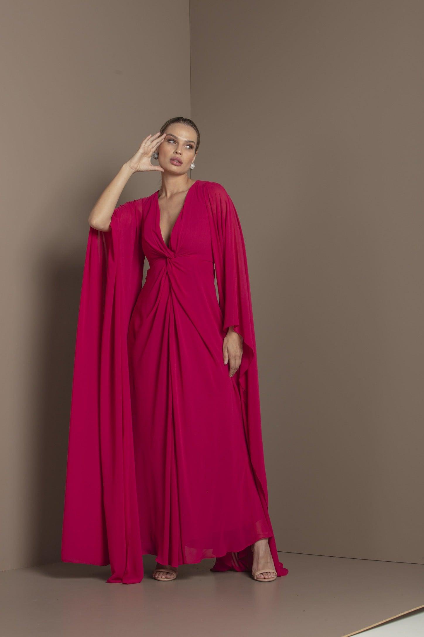 TONAGE Dark Pink GGT Sheer Dress - SATIN | Brazilian Luxury Fashion