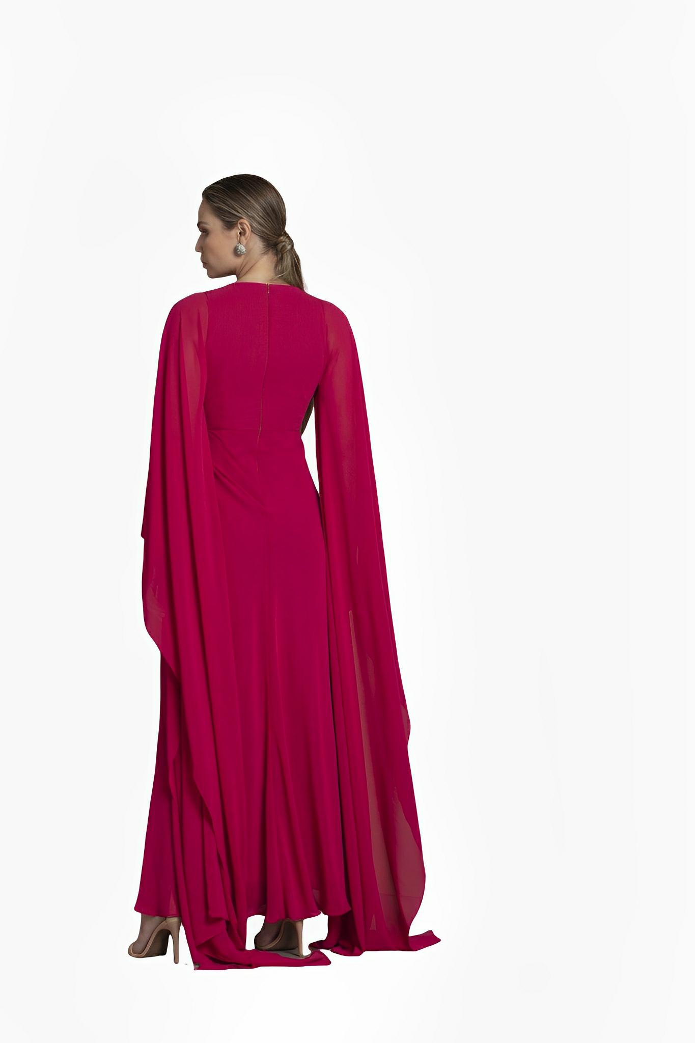 SATIN | Brazilian Luxury Fashion TON AGE TONAGE Dark Pink Georgette Dress