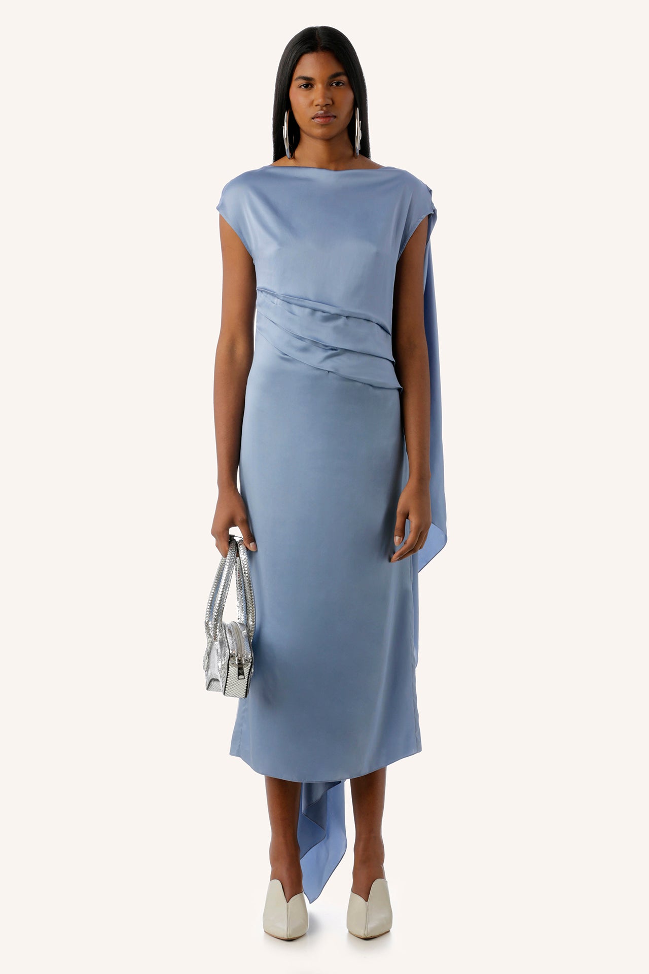 MISCI Popcorn Blue Silk Dress