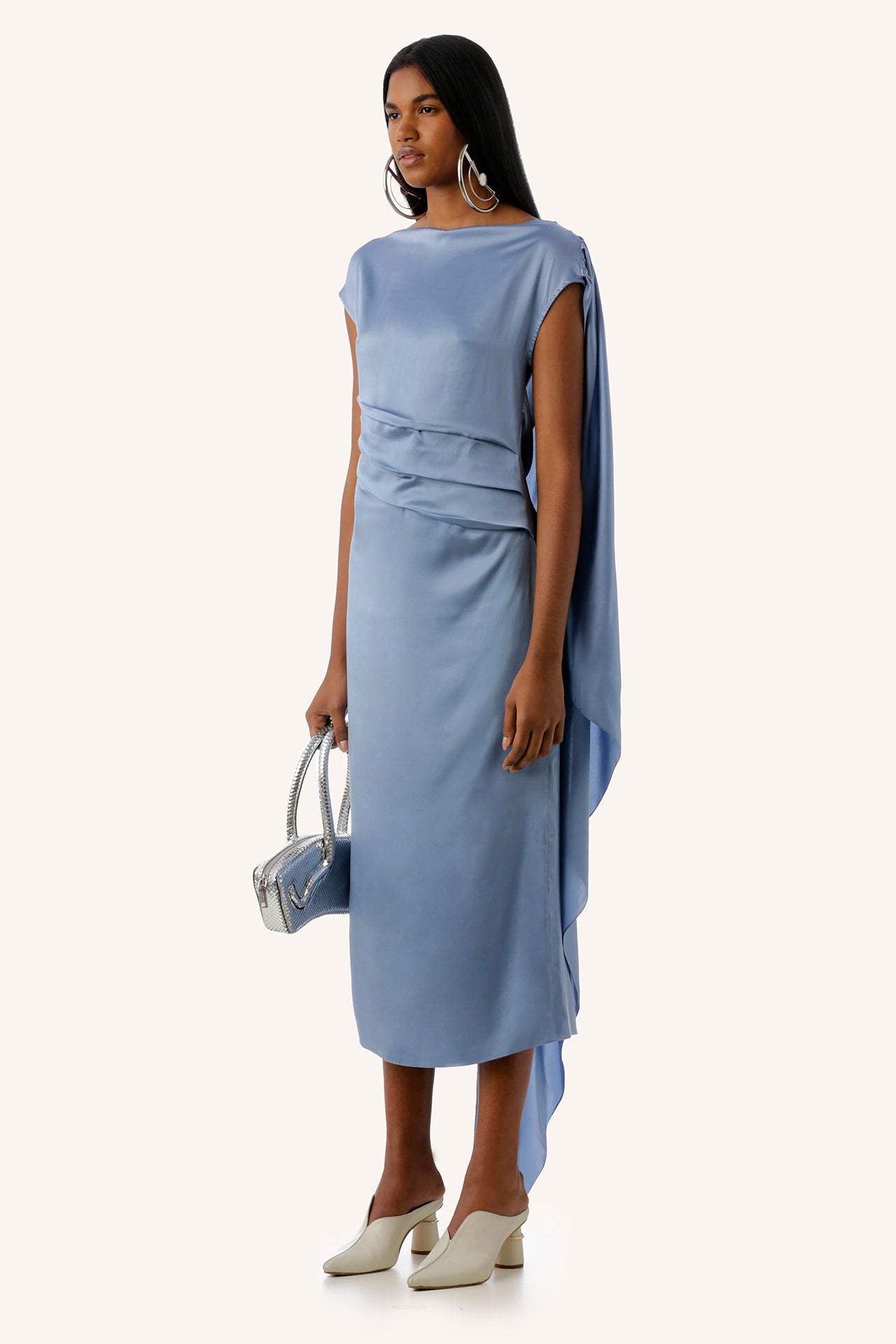 MISCI Popcorn Blue Silk Dress