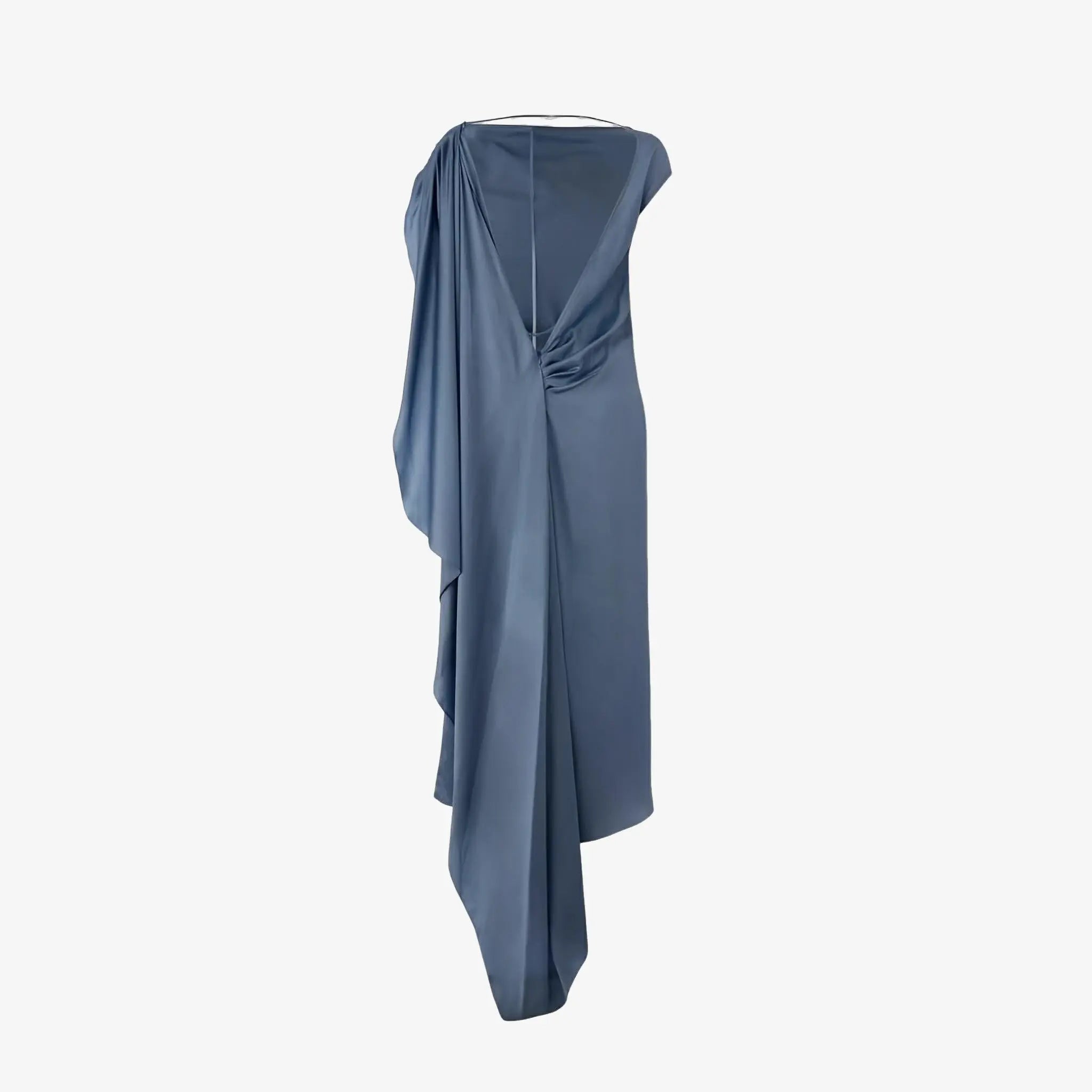 SATIN | Brazilian Luxury Fashion MISCI MISCI Popcorn Blue Silk Dress