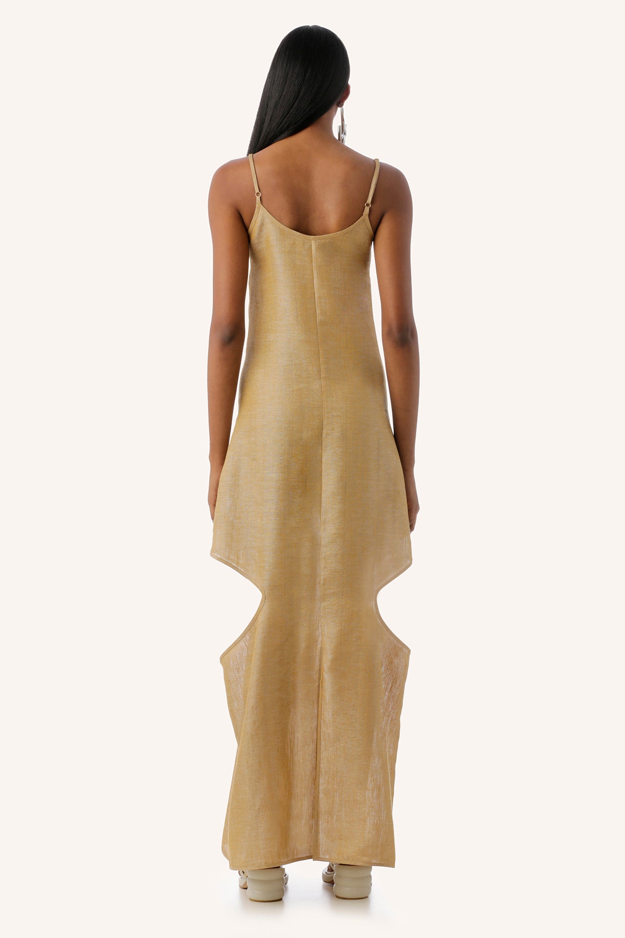 MISCI Cascavel Gold Linen Dress