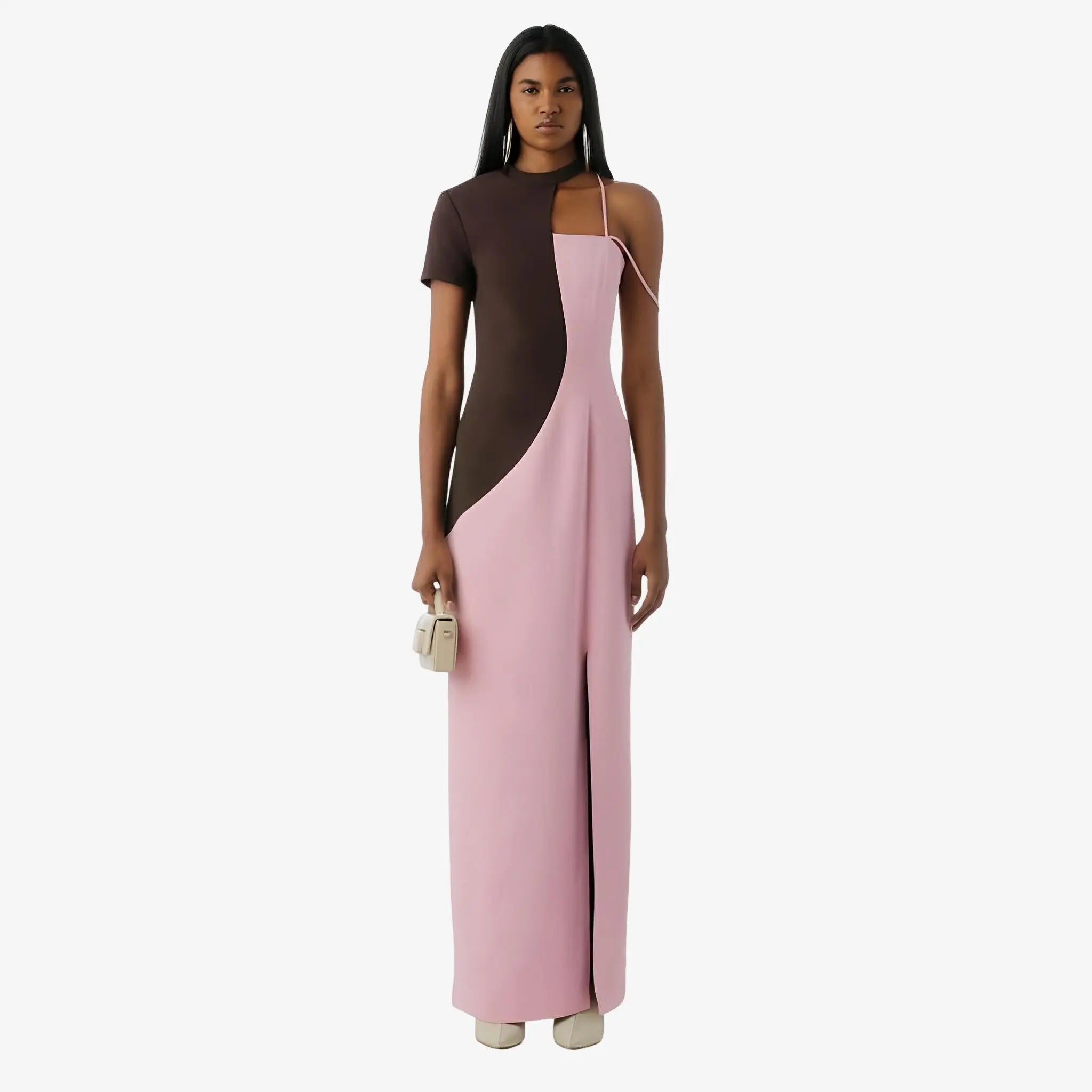 SATIN | Brazilian Luxury Fashion MISCI MISCI Cordova Pink Crepe Dress