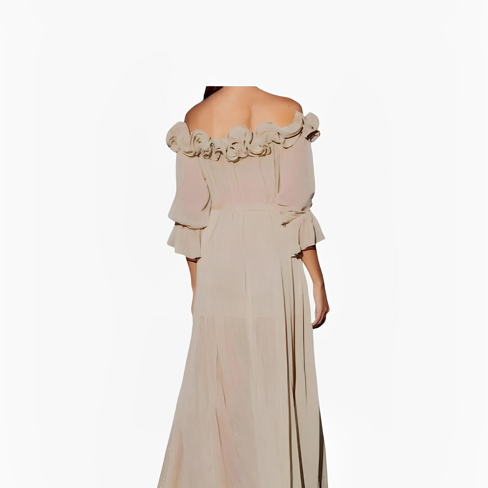 SATIN | Brazilian Luxury Fashion TONAGE TONAGE Long Dress Beige color