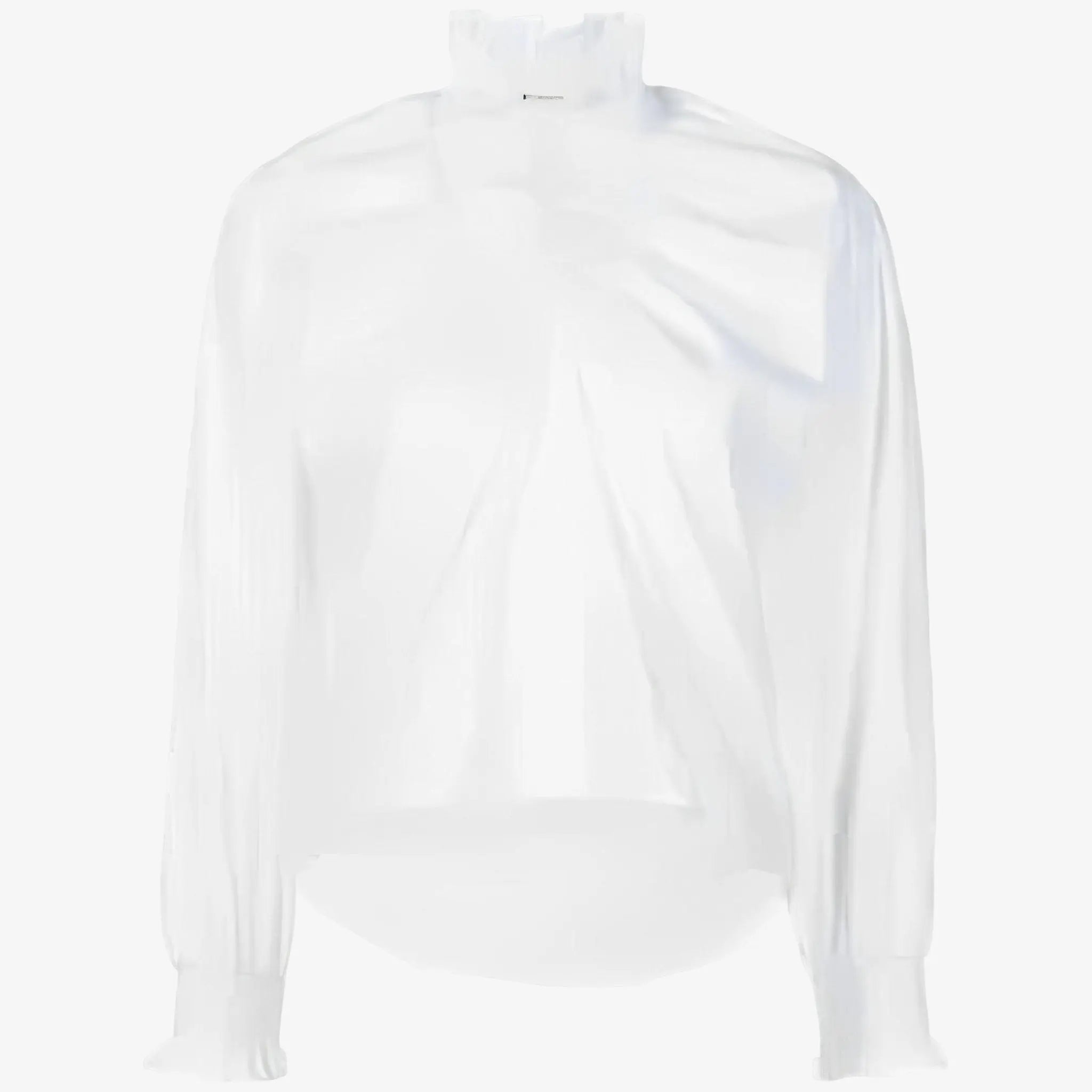 SATIN | Brazilian Luxury Fashion LETHICIA BRONSTEIN LETHICIA BRONSTEIN   Azad  White  blouse with Ruffled neckine