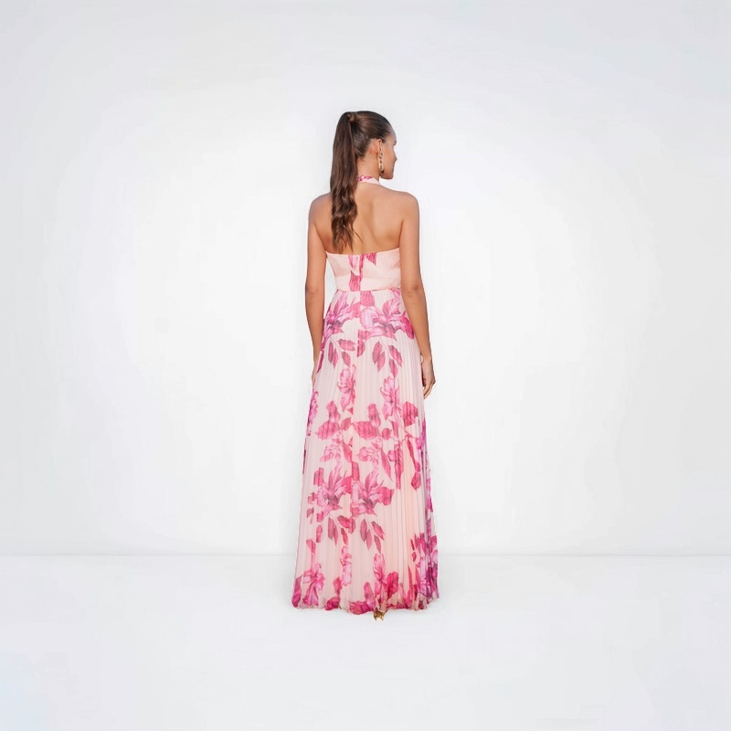 TONAGE Dress Pink print with large flowers pink