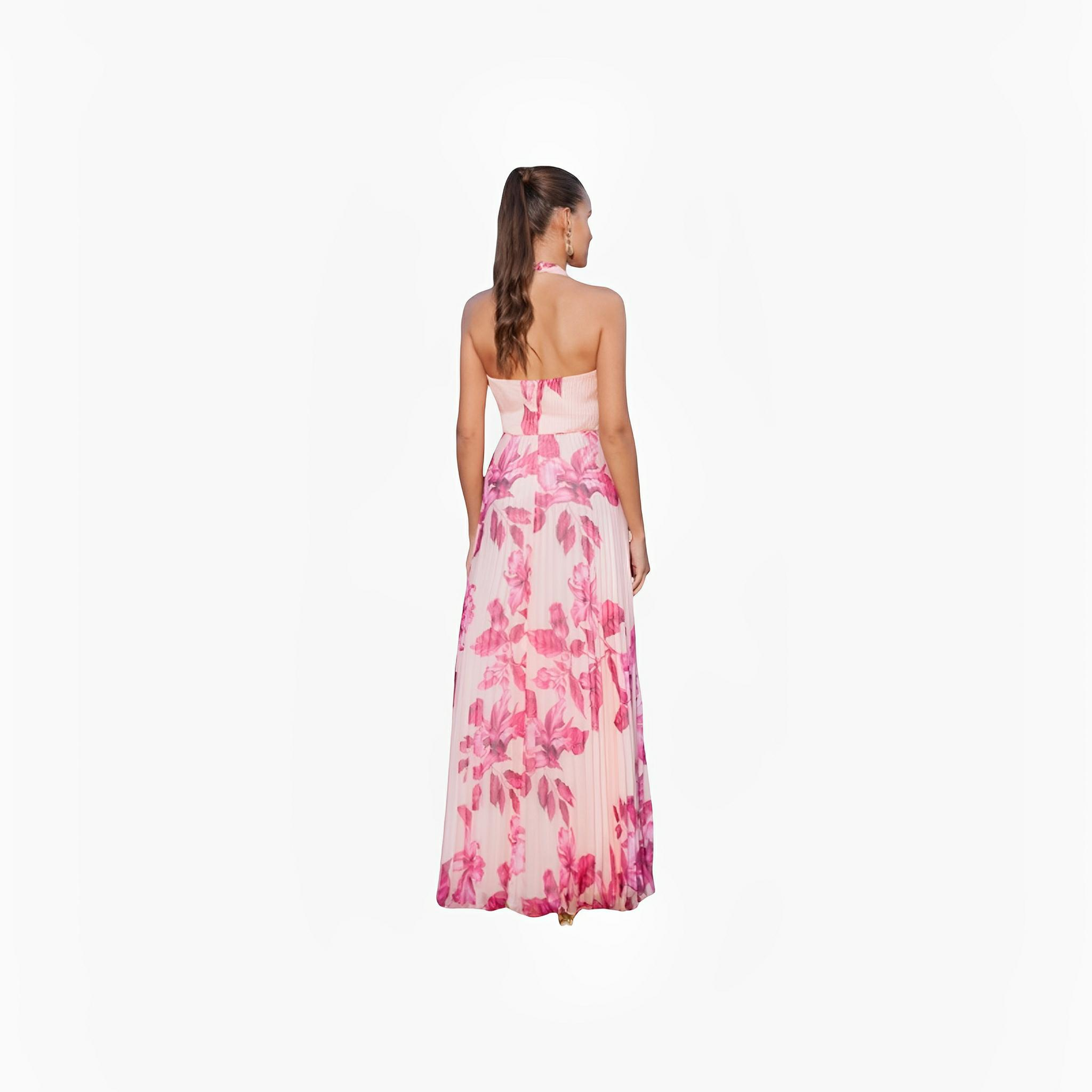 SATIN | Brazilian Luxury Fashion TONAGE TONAGE Dress Pink print with large flowers pink