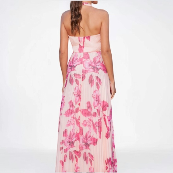 TONAGE Dress Pink print with large flowers pink