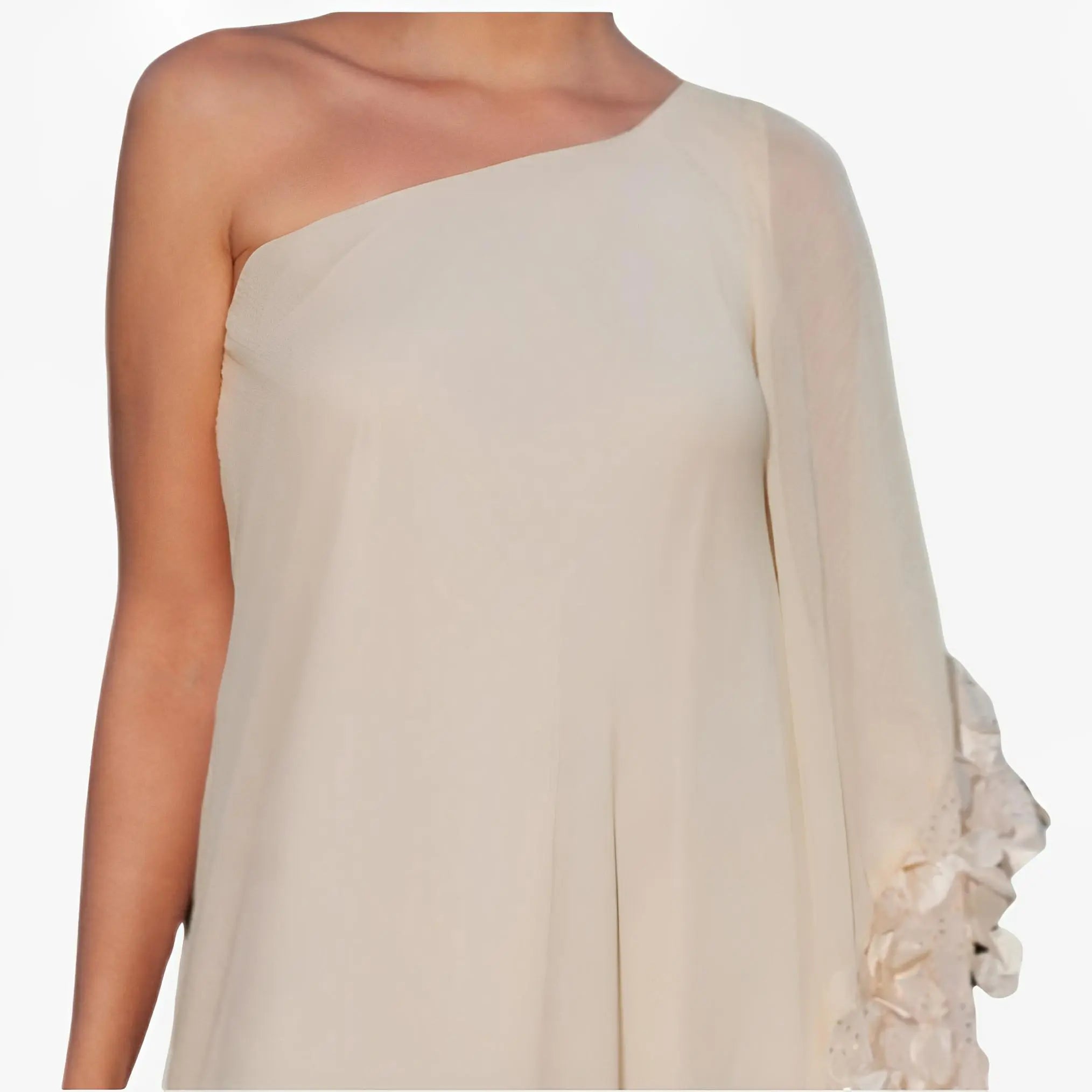 SATIN | Brazilian Luxury Fashion TONAGE TONAGE Dress Tulle fabric with gold embroidered small flowers in high relief