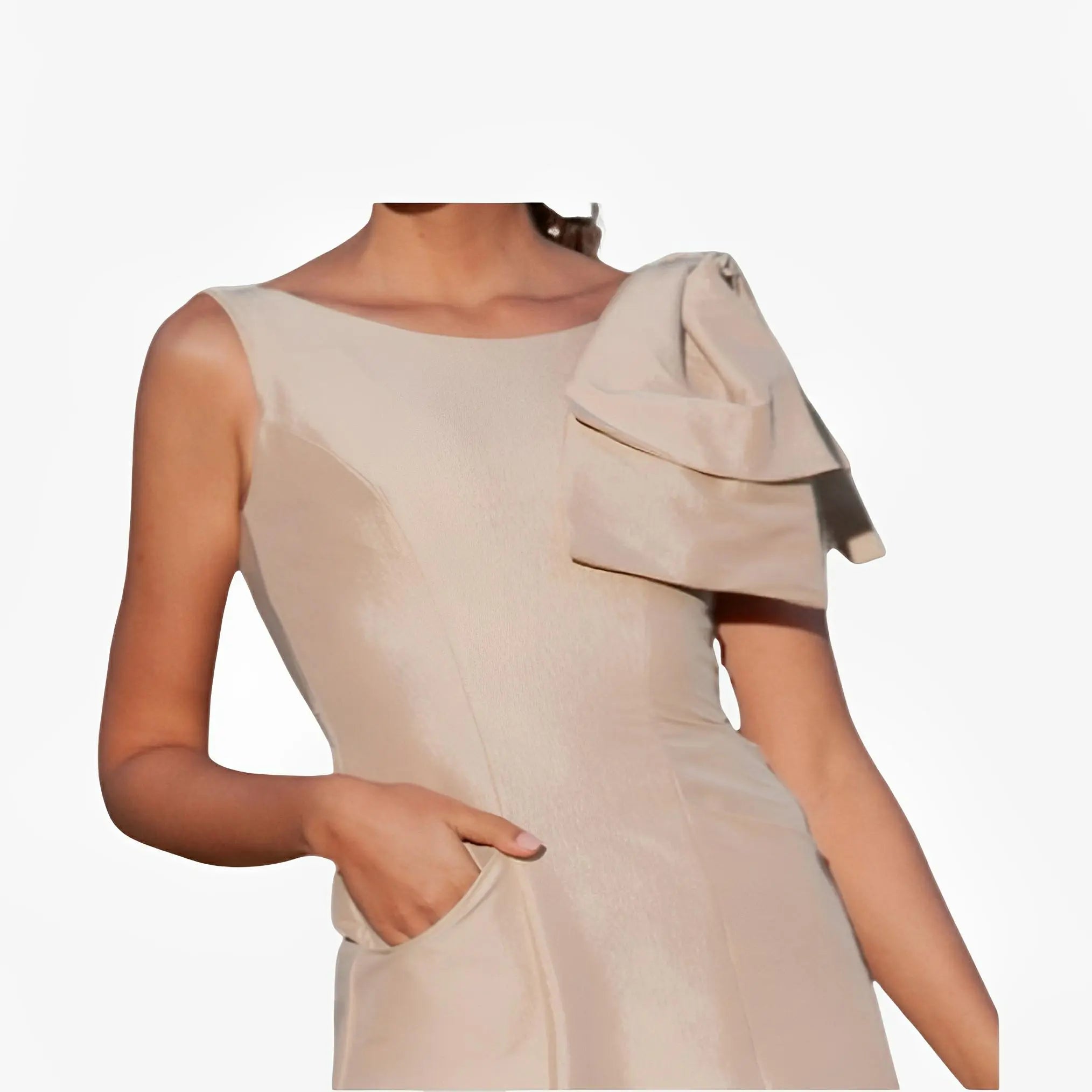 SATIN | Brazilian Luxury Fashion TONAGE TONAGE Dress Gold color with bow