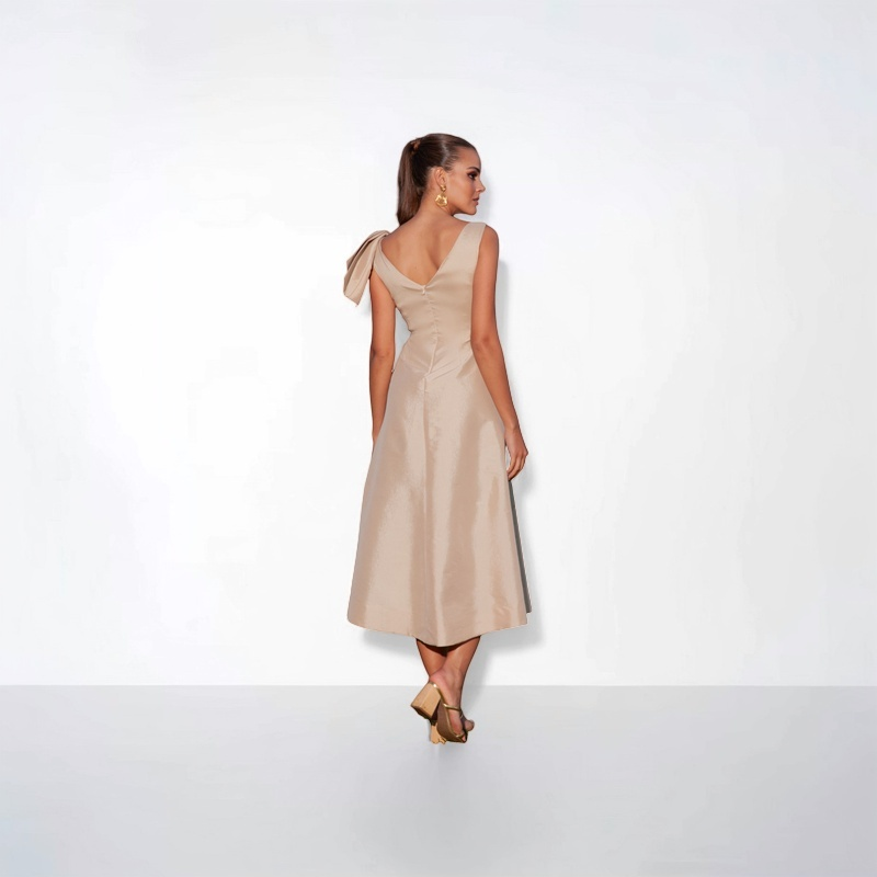 TONAGE Dress Gold color with bow