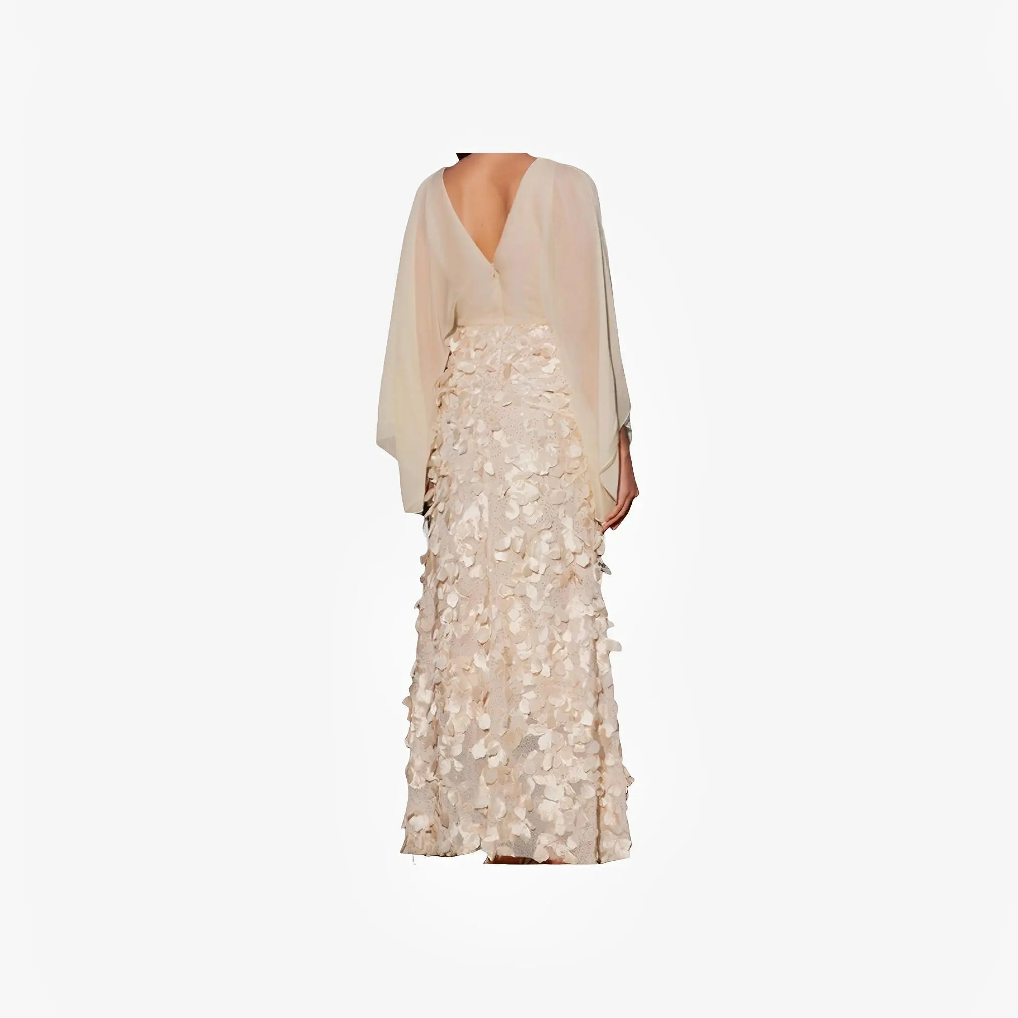 SATIN | Brazilian Luxury Fashion TONAGE TONAGE Dress Tulle fabric with gold embroidered small flowers in high relief over fabric