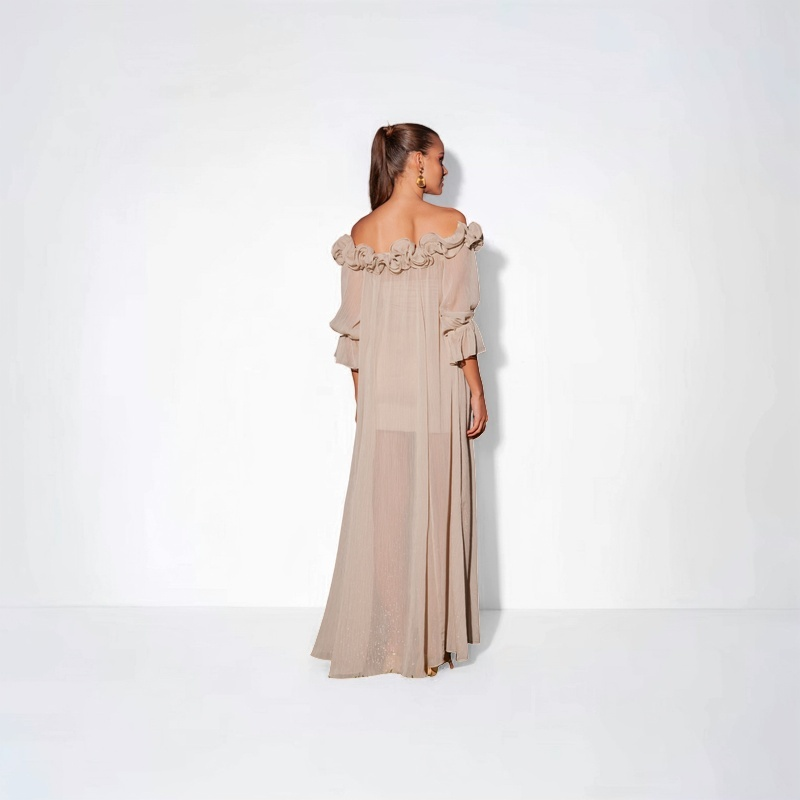 TONAGE Long Dress Beige color