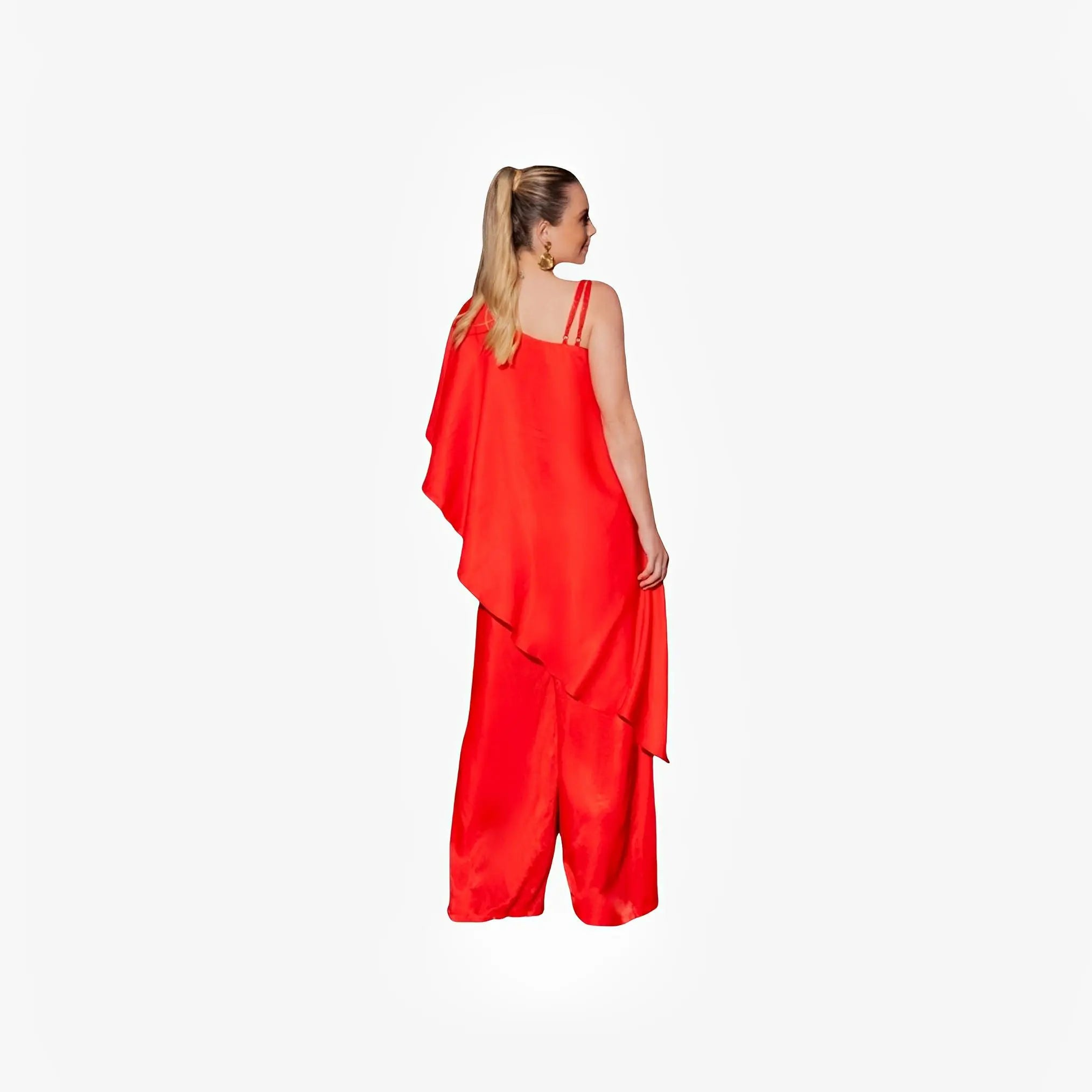 SATIN | Brazilian Luxury Fashion TONAGE TONAGE Pants Plain Red Viscose