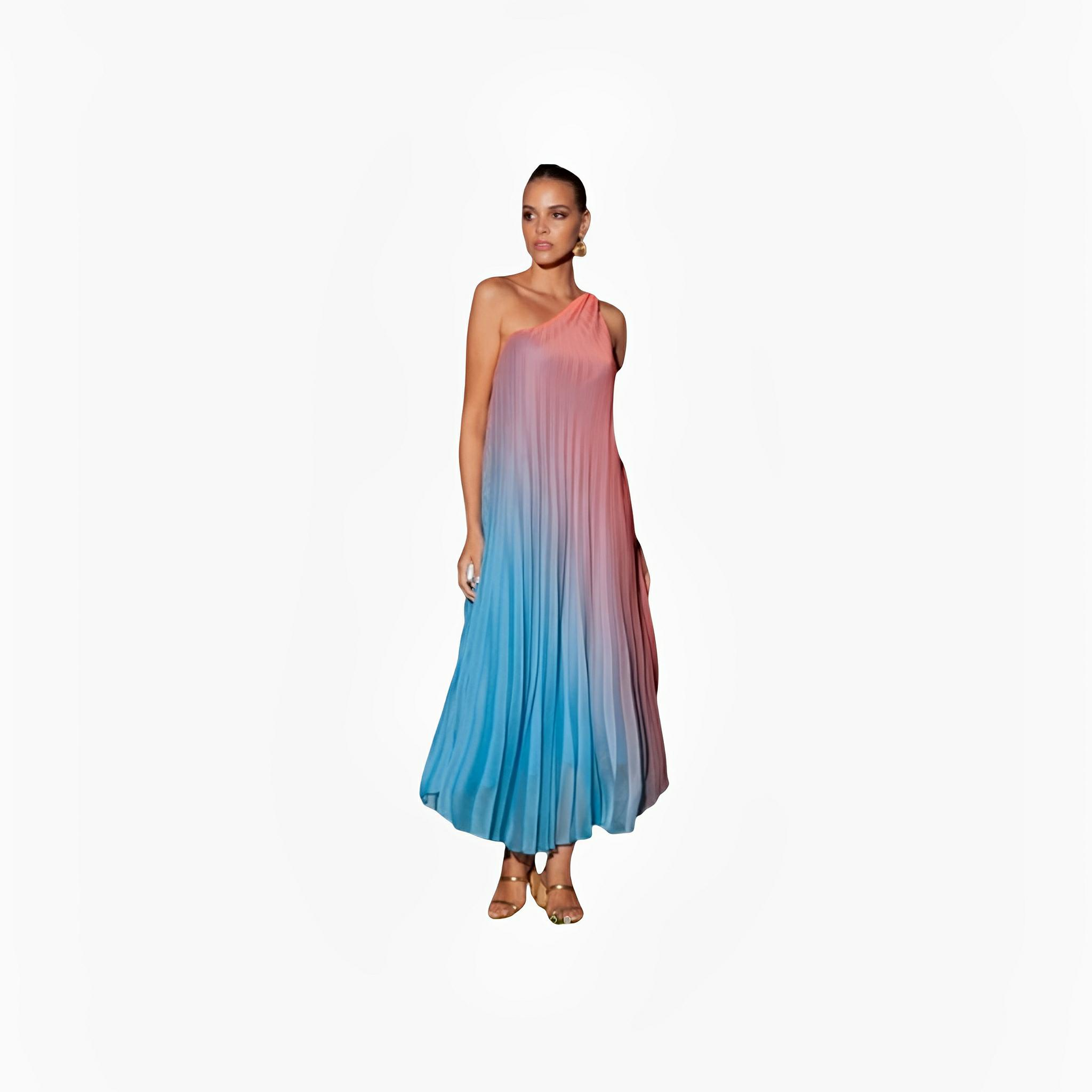 SATIN | Brazilian Luxury Fashion TONAGE TONAGE Dress with a gradient print in blue and orange