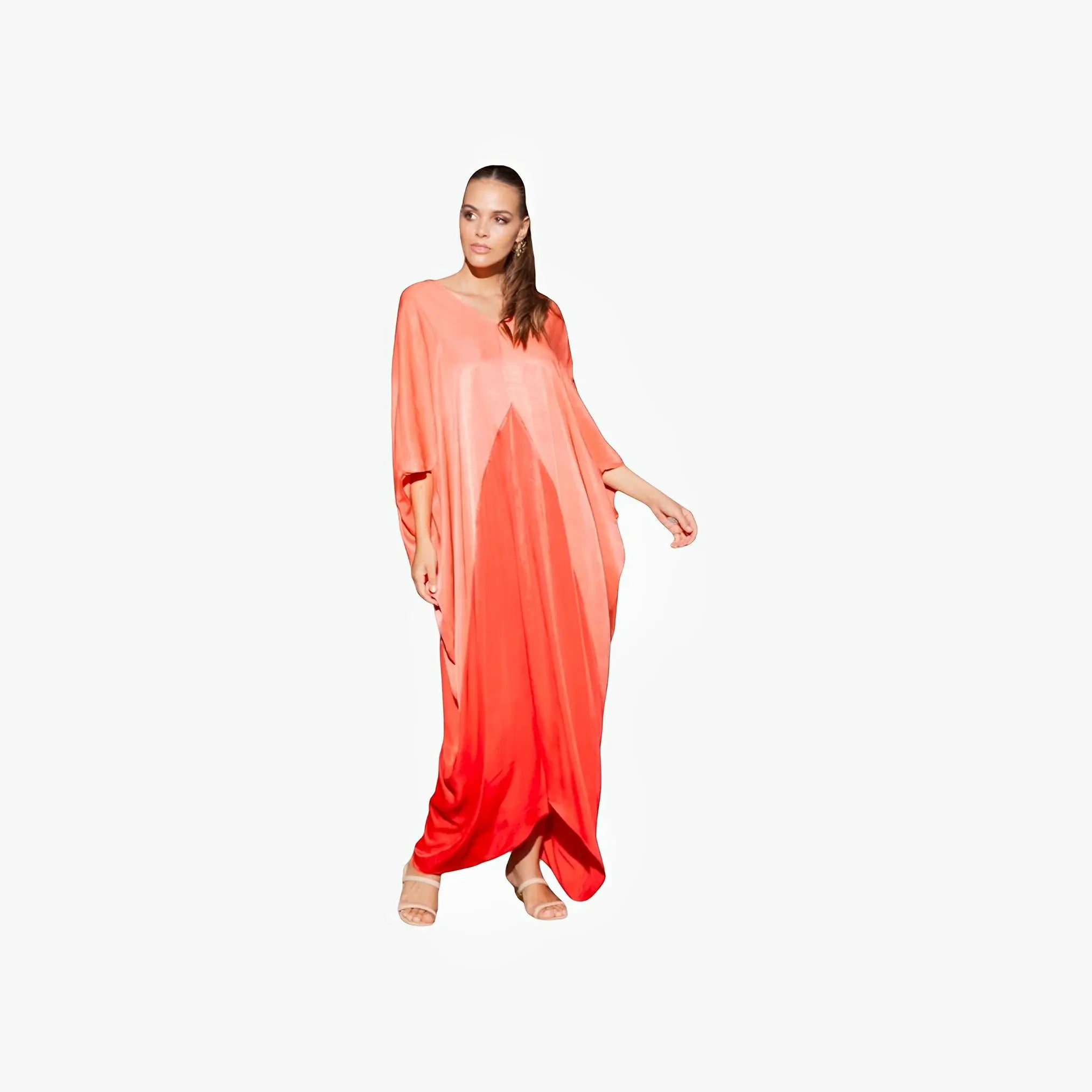 SATIN | Brazilian Luxury Fashion TONAGE TONAGE Dress Plain orange viscose with red detail in the middle of the body