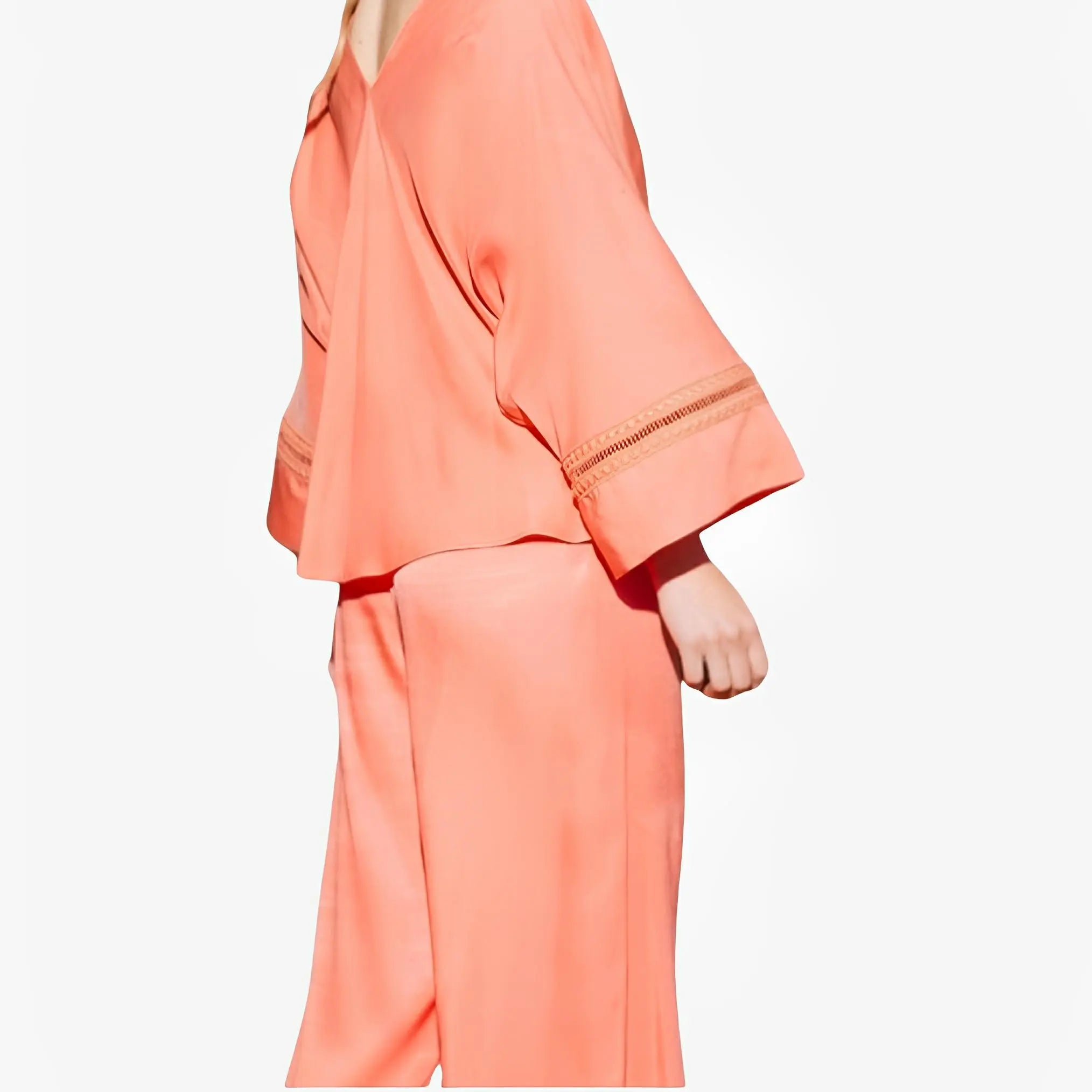 SATIN | Brazilian Luxury Fashion TONAGE TONAGE Pants Plain orange viscose fabric