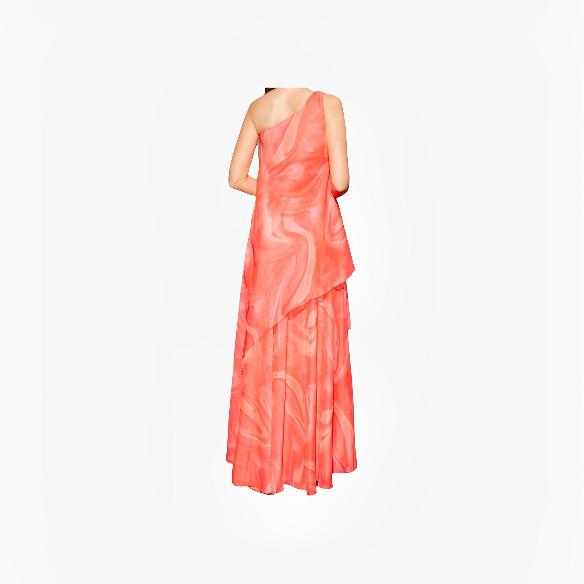 SATIN | Brazilian Luxury Fashion TONAGE TONAGE Dress with coral print in orange tones.