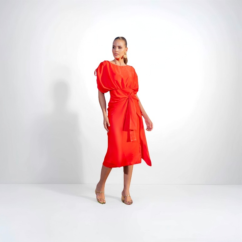 TONAGE Dress Coral print in orange colors