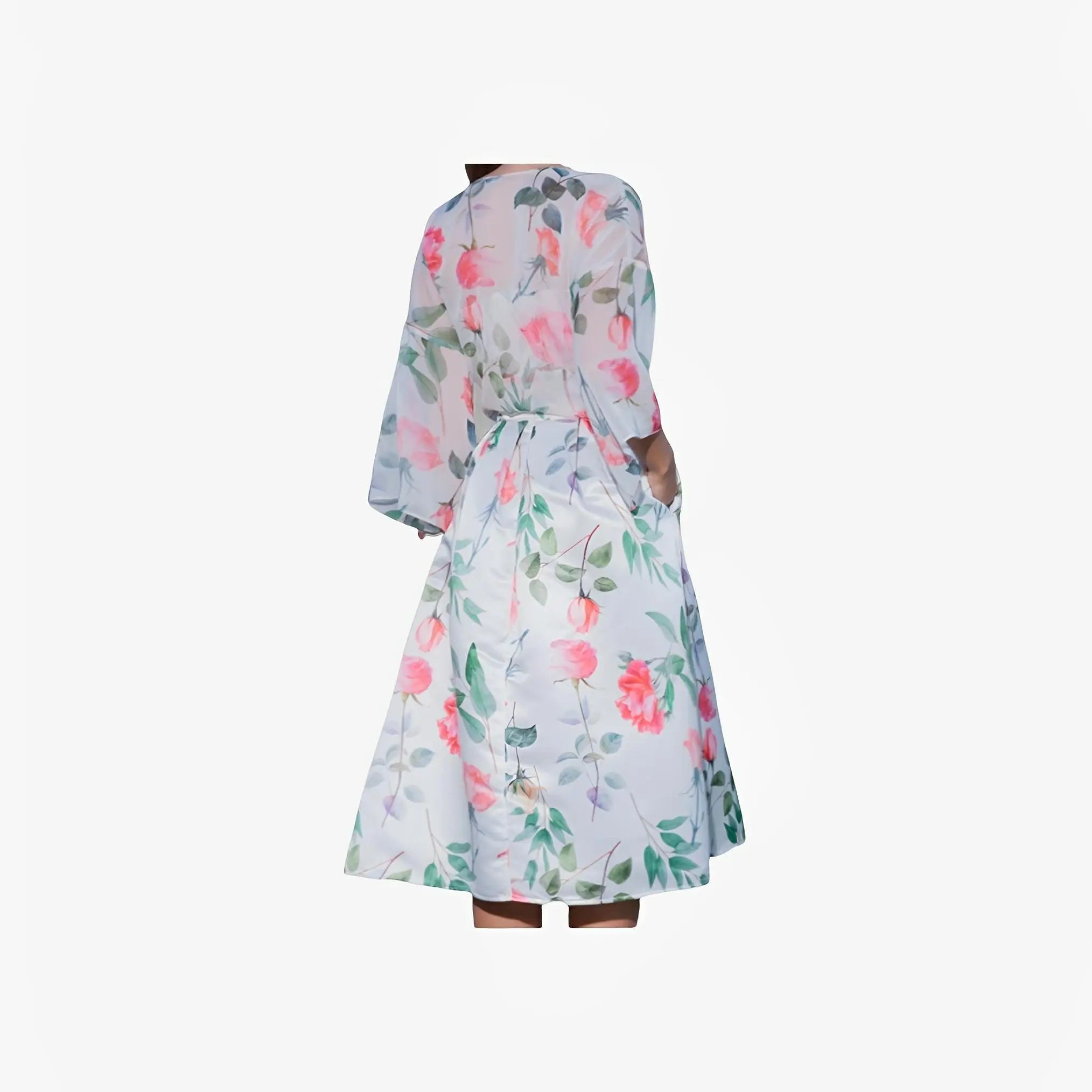 SATIN | Brazilian Luxury Fashion TONAGE TONAGE Skirt Rose print with off-white background